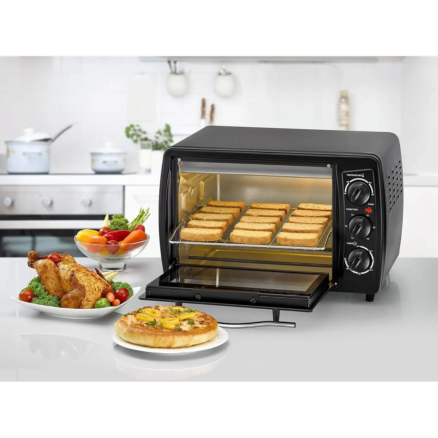 Black+Decker 19L Toaster Oven With Double Glass And Rotisserie TRO19RDG-B5 Black