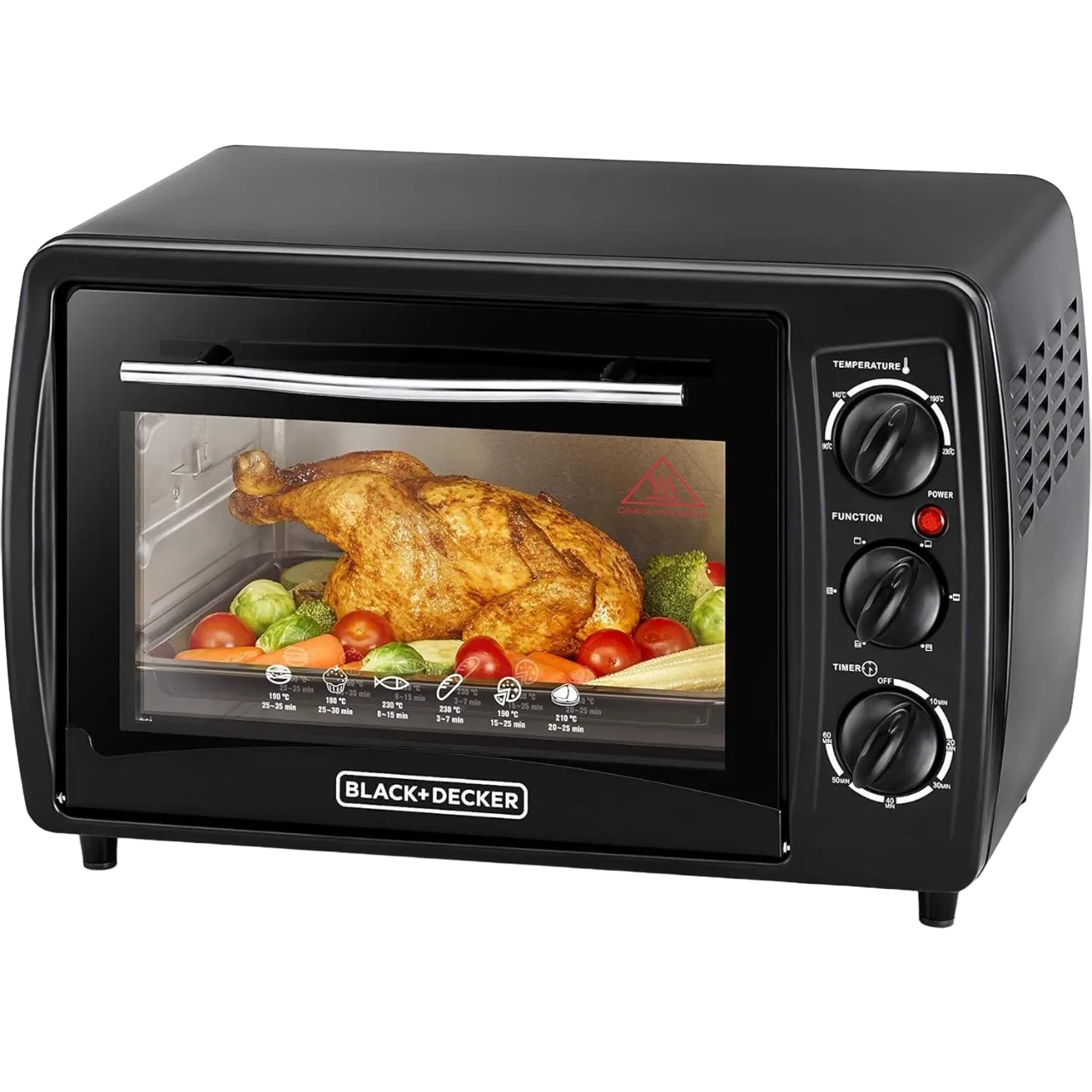 Black+Decker 19L Toaster Oven With Double Glass And Rotisserie TRO19RDG-B5 Black