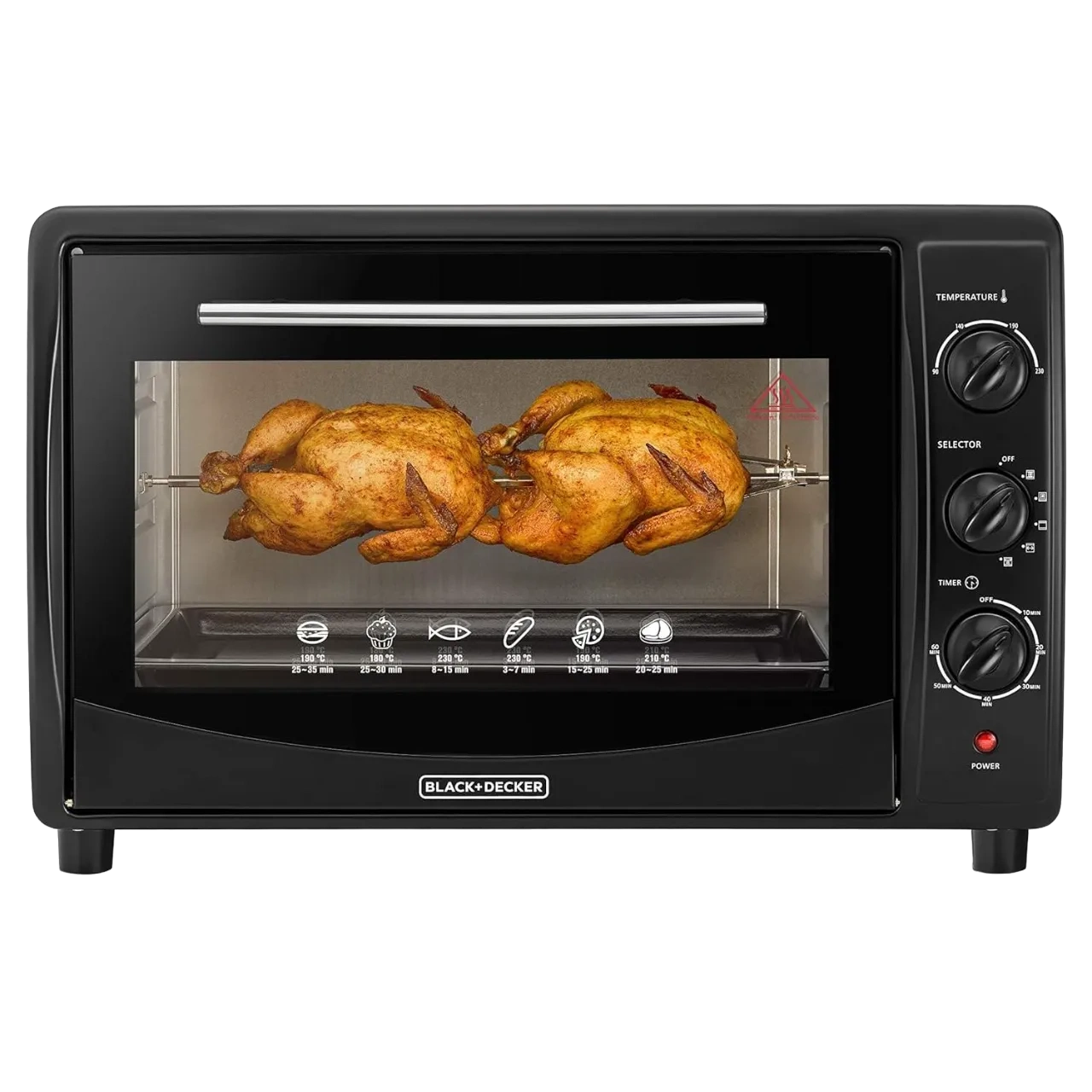 Black+Decker 45L Toaster Oven With Double Glass And Rotisserie TRO45RDG-B5 Black