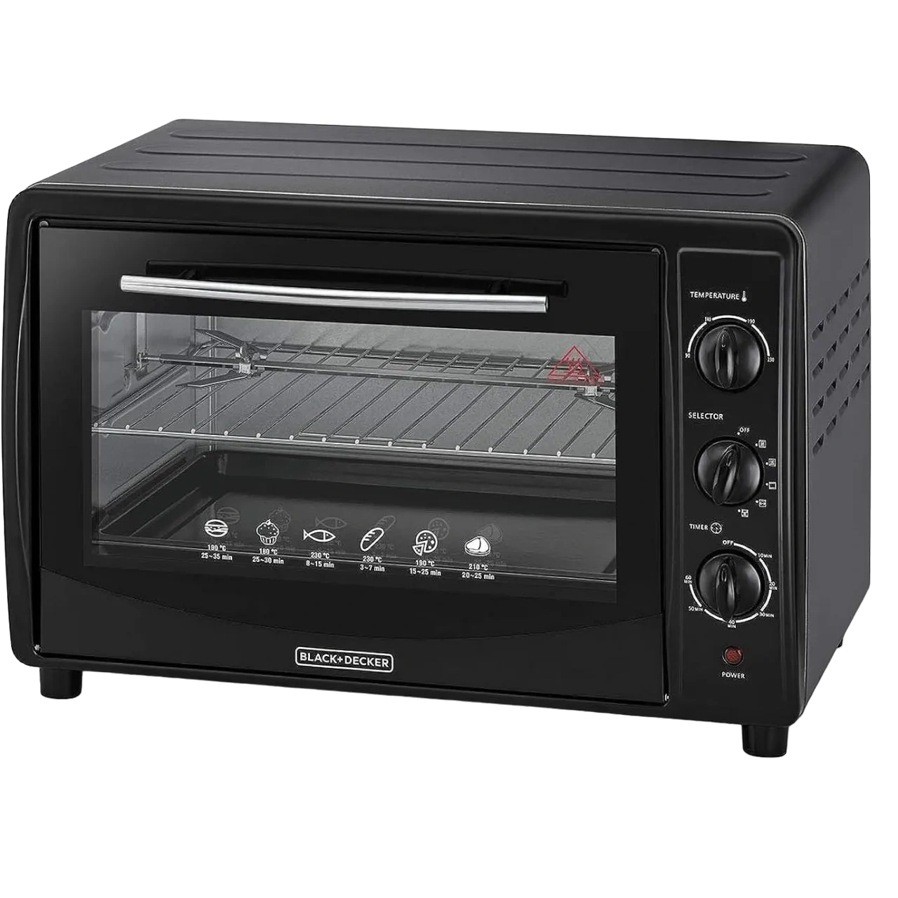 Black+Decker 45L Toaster Oven With Double Glass And Rotisserie TRO45RDG-B5 Black