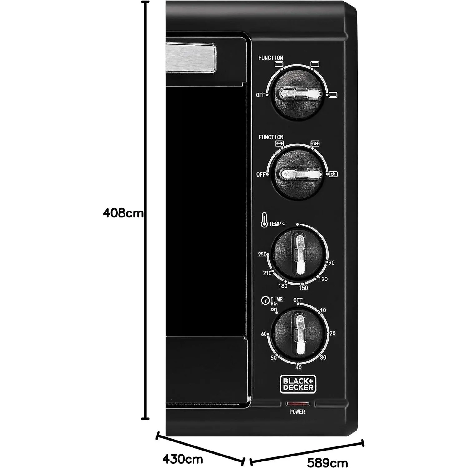 Black+Decker Double Glass Toaster Oven 2000W TRO55RDG-B5 Black