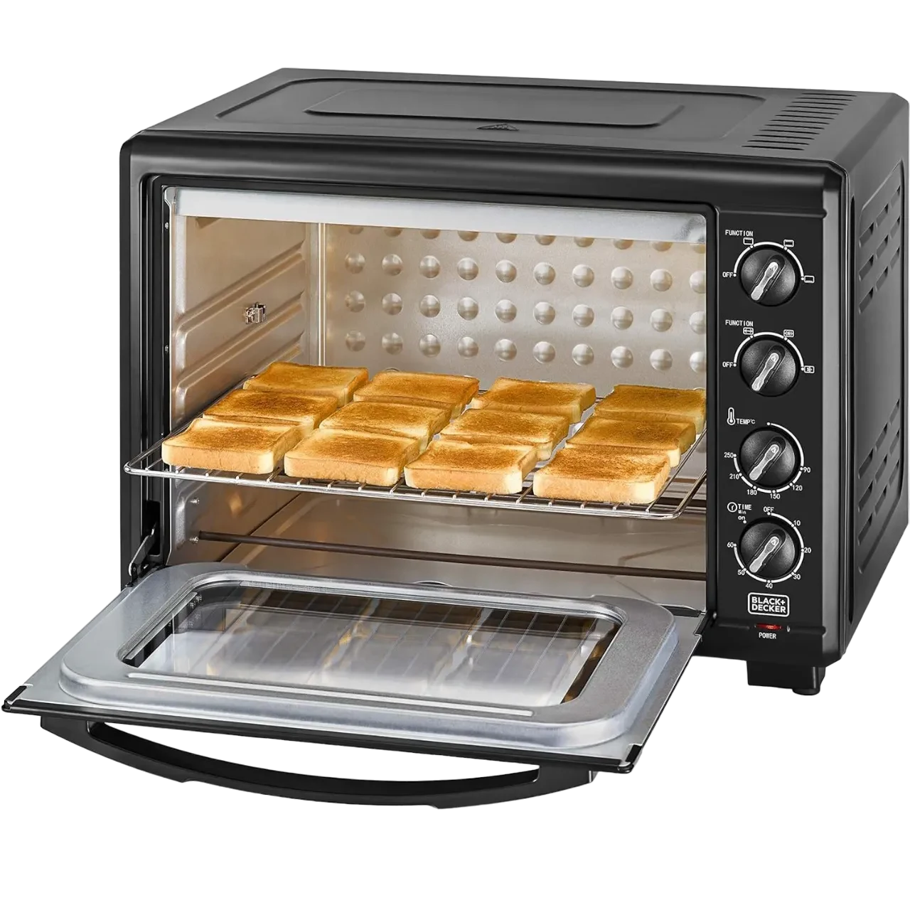 Black+Decker Double Glass Toaster Oven 2000W TRO55RDG-B5 Black