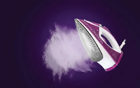 Black+Decker Steam Iron With Ceramic Soleplate/Anti-Drip/Anti-Calc/Auto Shut-Off/Self Clean 2400W X2450-B5 Purple/White