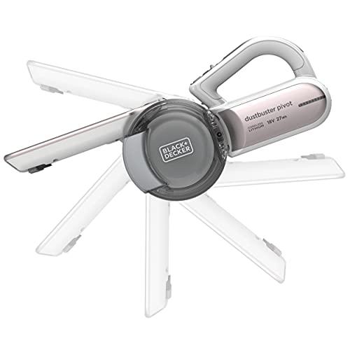 BLACK+DECKER 18V Cordless Handheld Pivot Vacuum Cleaner With 1.5Ah Li-Ion Battery, 27.5 AW Suction Power, 440ml Bowl Capacity And Triple Filteration With 200° Rotation PV1820LRGP-GB