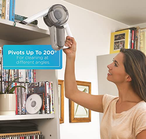 BLACK+DECKER 18V Cordless Handheld Pivot Vacuum Cleaner With 1.5Ah Li-Ion Battery, 27.5 AW Suction Power, 440ml Bowl Capacity And Triple Filteration With 200° Rotation PV1820LRGP-GB