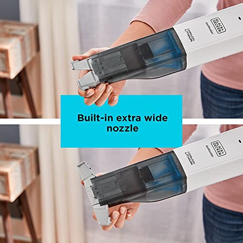 Black+Decker Cordless 12V Handheld Dustbuster Vacuum, 22 Air Watts,11 Mins Runtime, Ultra Wide Extendable Nozzle, 1.5Ah Battery, White Color, HLVC315J11-GB