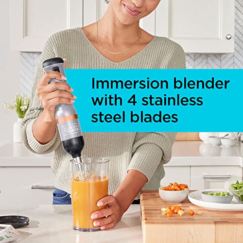 Black+Decker Kitchen Wand Includes 7.2V Power Unit Blender 700ml Measuring Cup Charging Base With Magnetic Cable Whisk Milk Frother Spice Grinder Wine Opener And Can Opener