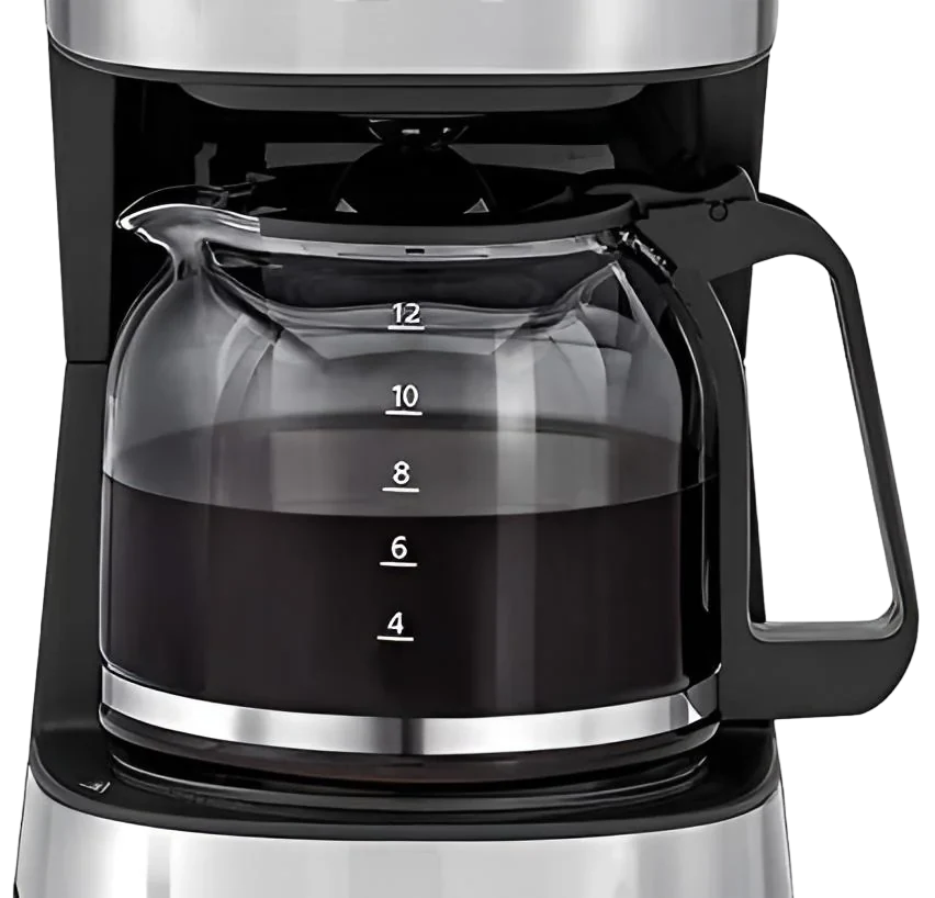 Black+Decker Programmable Coffee Maker Machine With 1.5L Glass Carafe 12 Cups 900W DCM85-B5 Black/Silver