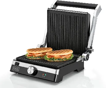 Black+Decker Family Health Grill andxa0Contact Grillxa02000W CG2000-B5 Black/Silver CG2000-B5 Black/Silver