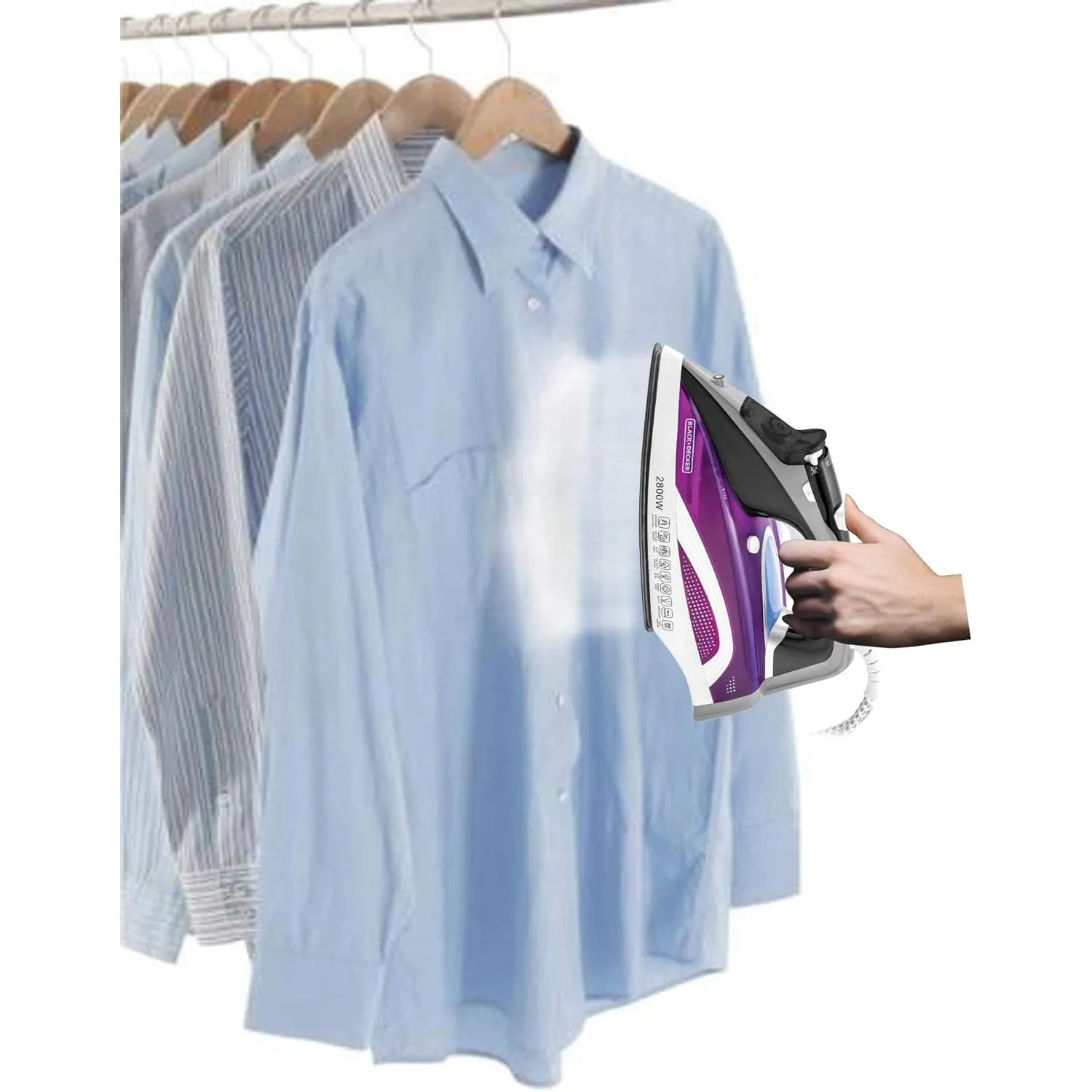 Black+Decker Digital Steam Iron 2800W X2250-B5 Purple/White/Grey