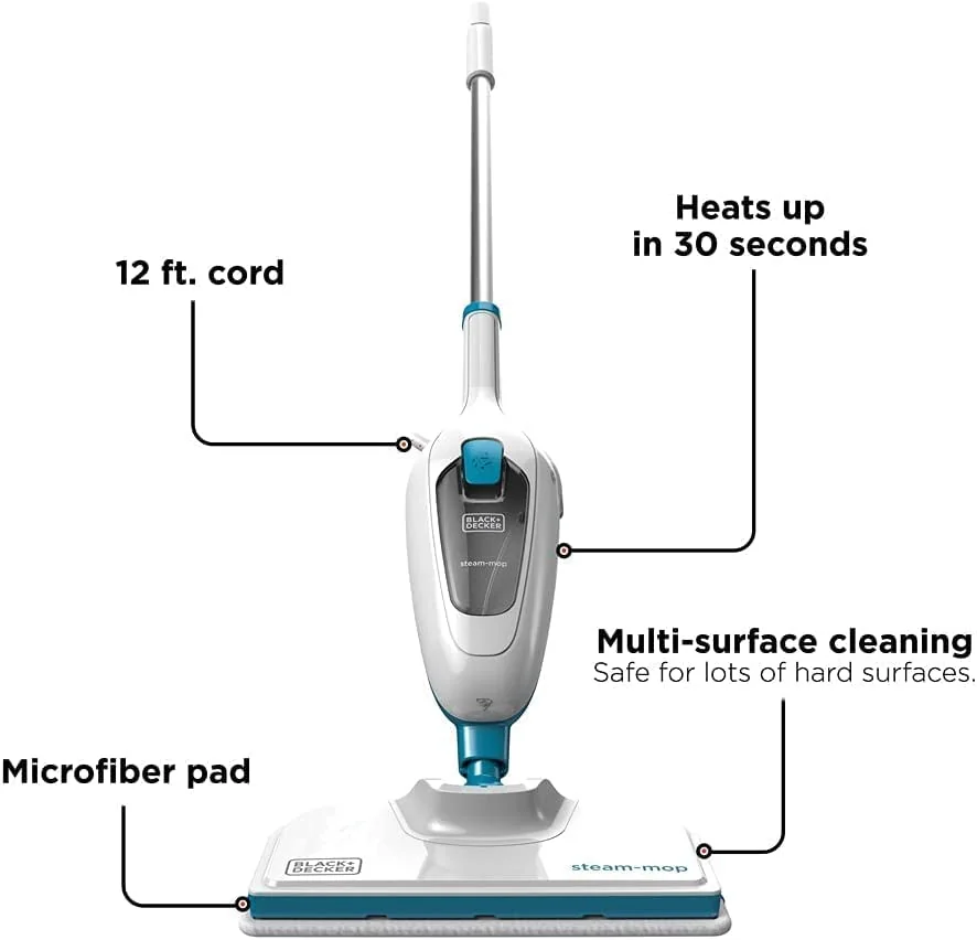 Black+Decker 5-in-1 Steam Mop Cleaner 1300 W FSMH13E5-B5 White/Blue