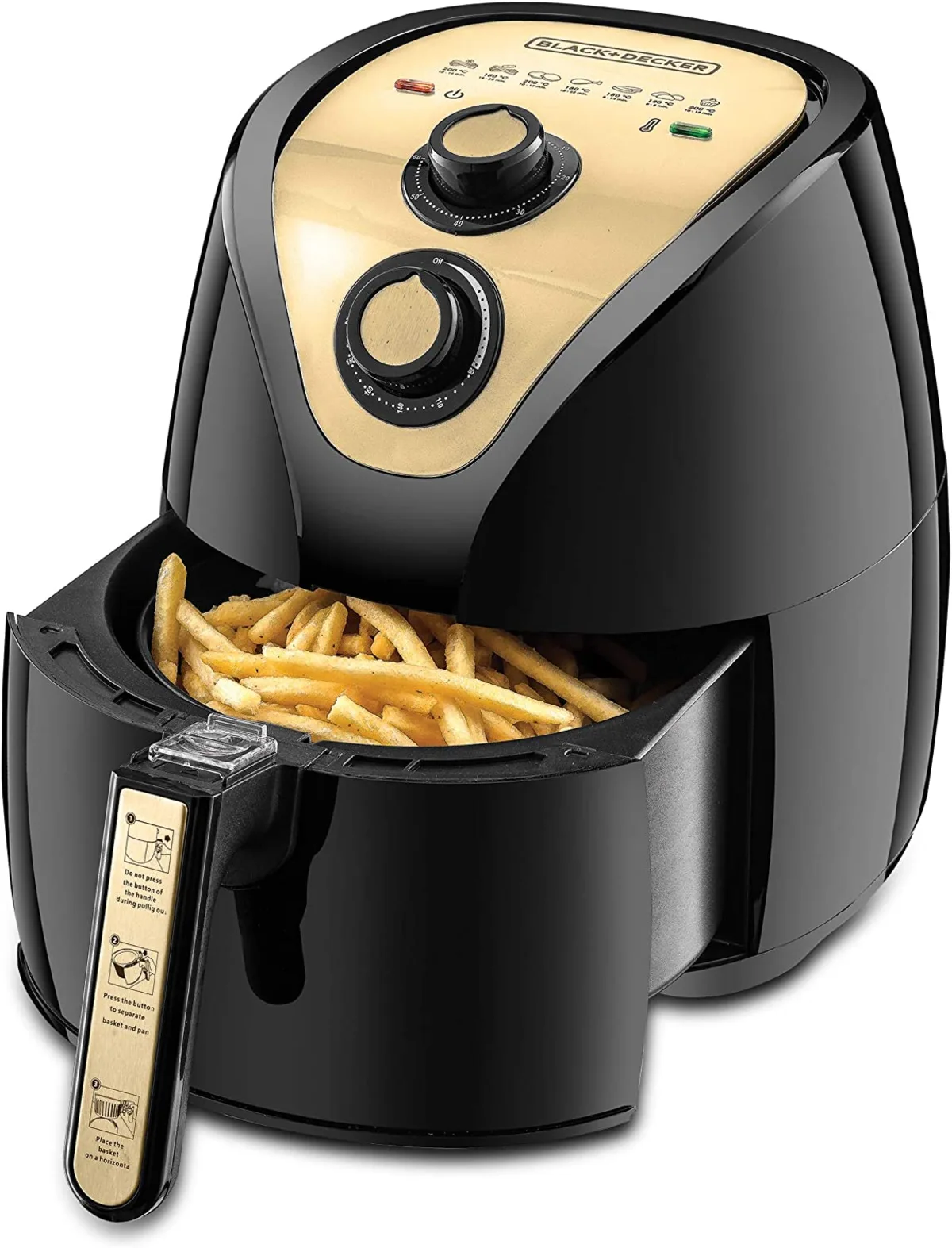 Black+Decker Air Fryer 2.5 Liters AerOfry AF250G-B5 Black/Gold
