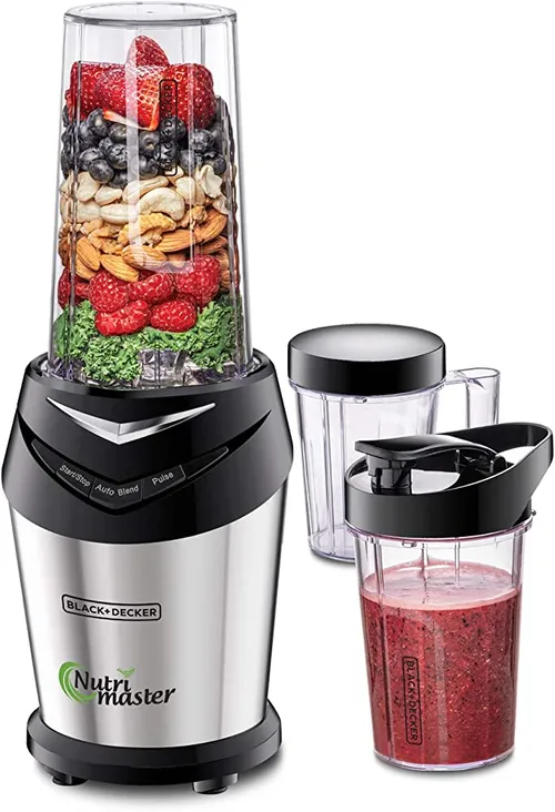 Black+Decker Blender And Smoothie Maker With 3 Jars 600W NE600-B5 Silver/Black