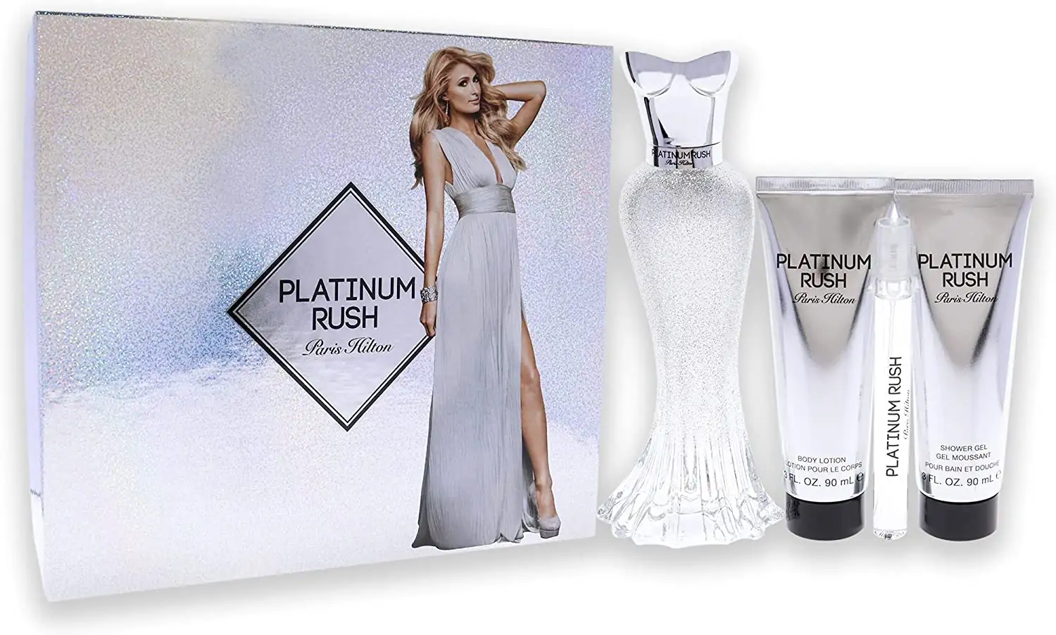 PARIS HILTON PLATINUM RUSH (W) SET EDP 100ML+10ML SPRAY +90ML BL+90ML SG