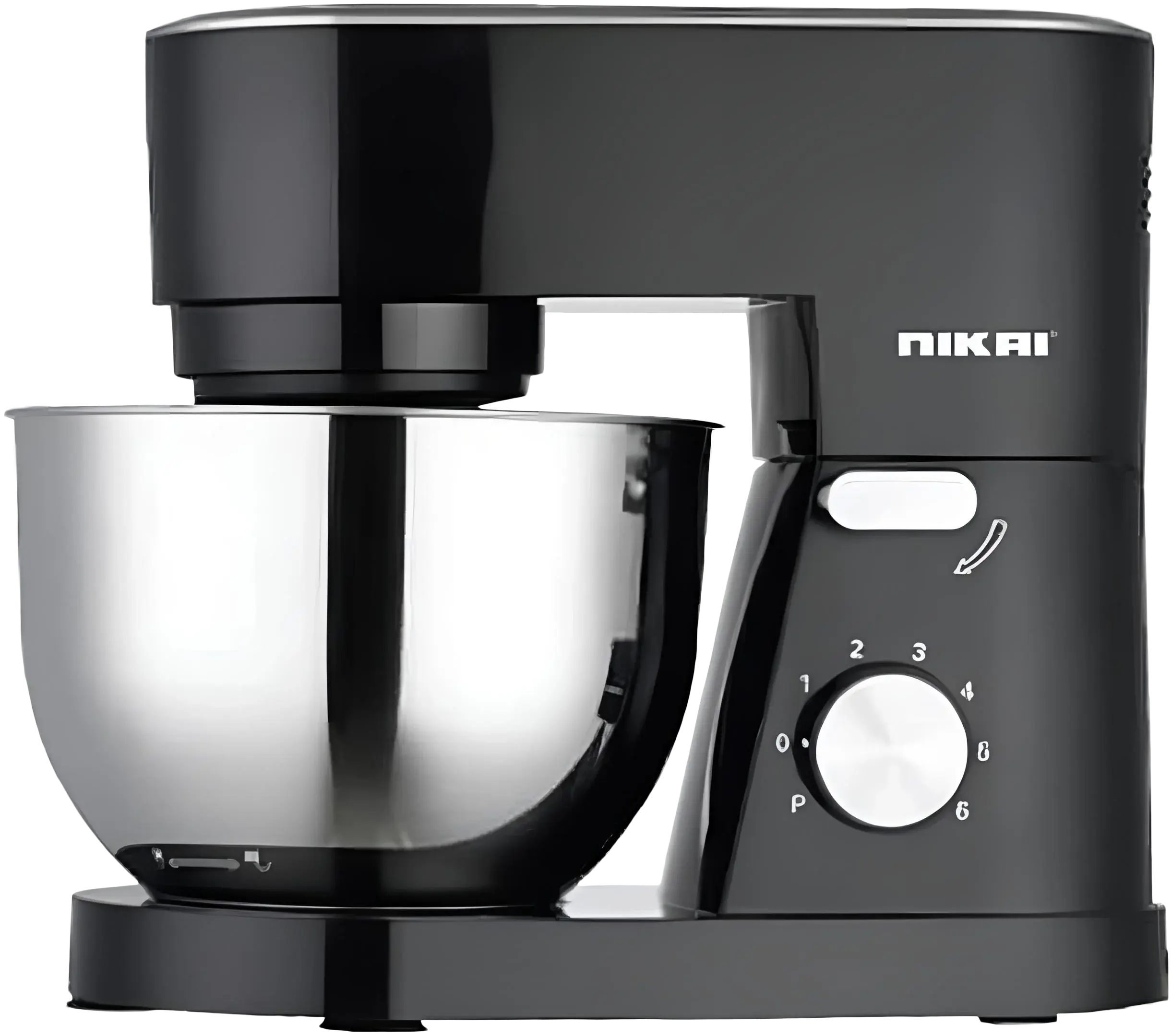 Nikai 400W Stand Mixer 4.2 Ltr Stainless Steel Bowl, Mixing Attachments, Dough Hook, Beater, Whisk  Nsm450A  Black And Silver