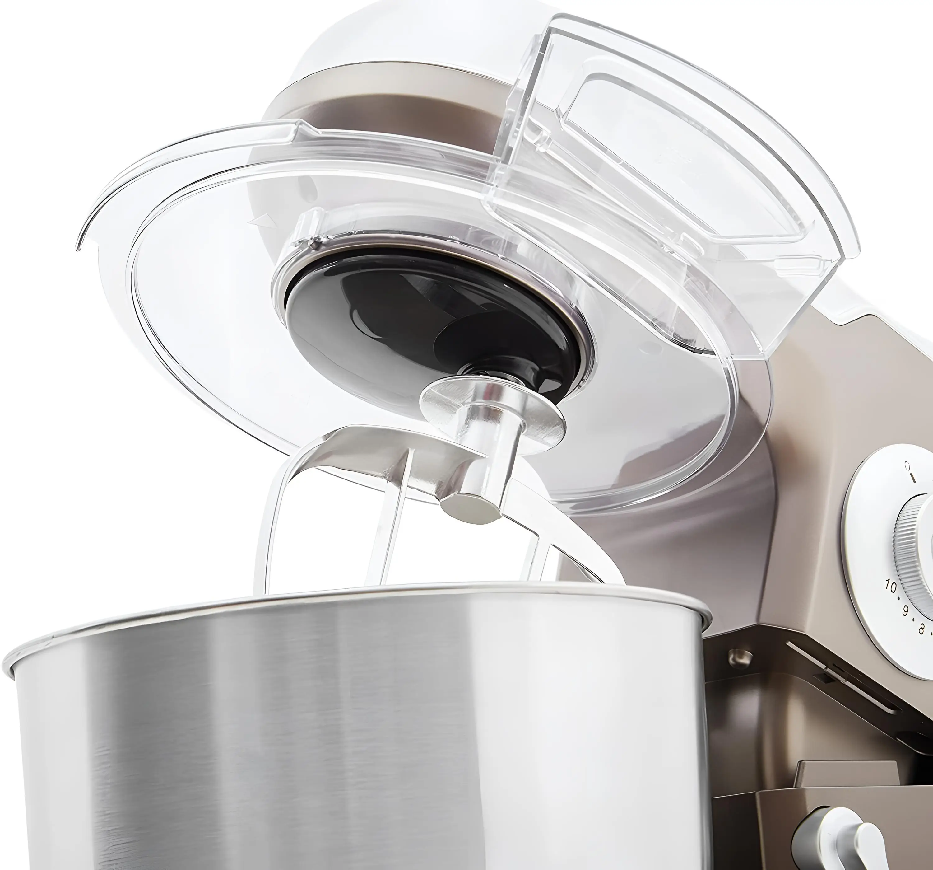 Nikai 1000W Stand Mixer, 6.5 Ltr Stainless Steel Bowl, Mixing Attachments – Dough Hook, Beater, Whisk, Nsm650A Silver