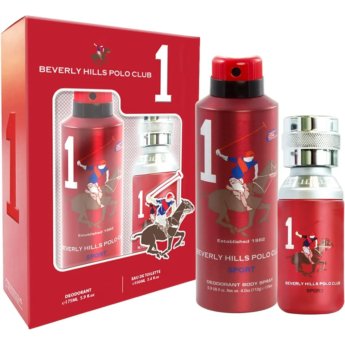 Beverly Hills Polo Club Sport No.1, Gift Set For Men Eau De Toilette 100Ml + Sport Deodorant 175Ml