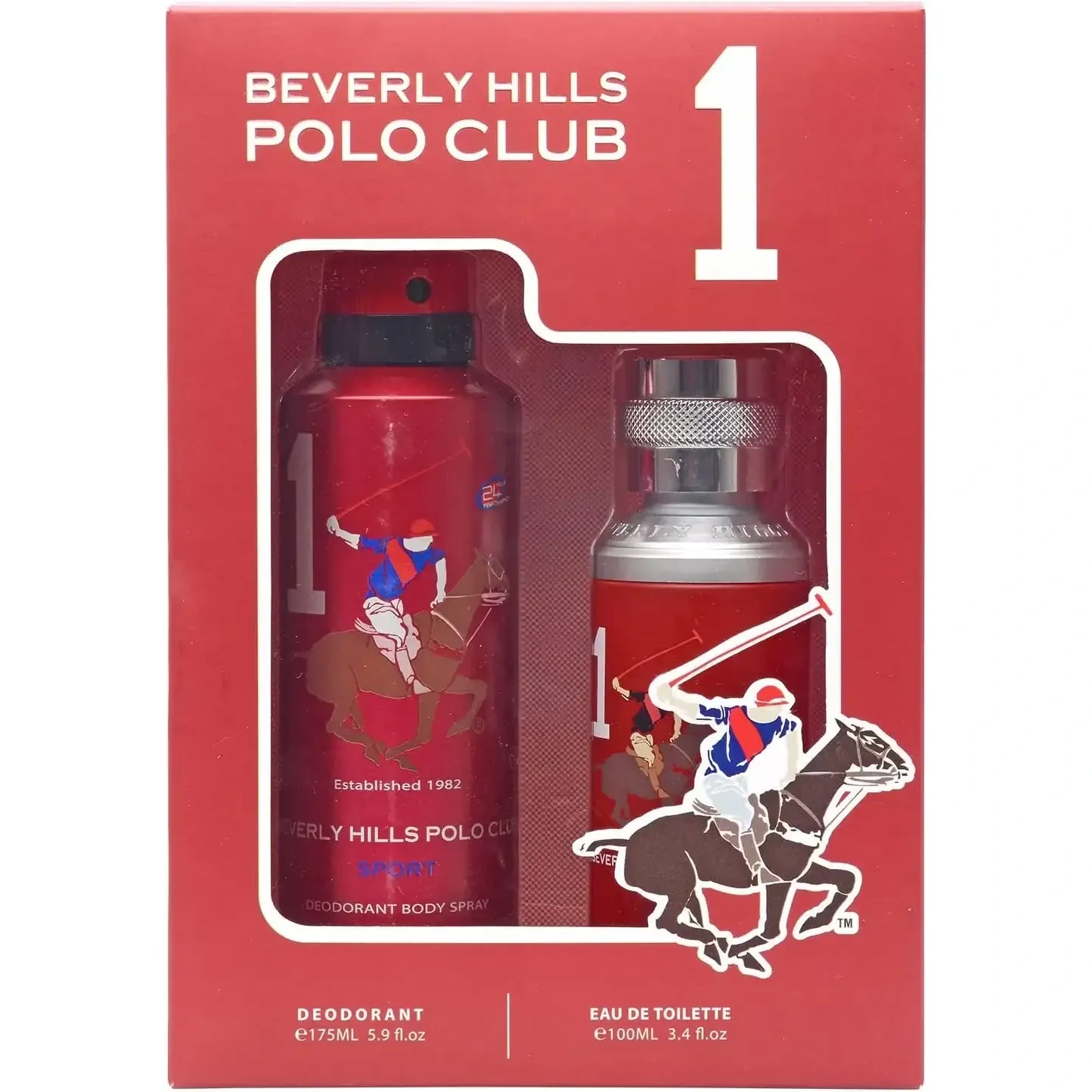 Beverly Hills Polo Club Sport No.1, Gift Set For Men Eau De Toilette 100Ml + Sport Deodorant 175Ml