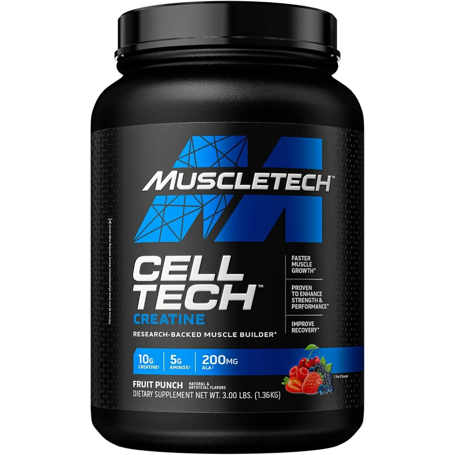 Muscletech Cell Tech Creatine Research-backed Muscle Builder Fruit Punch 3.00 Lbs