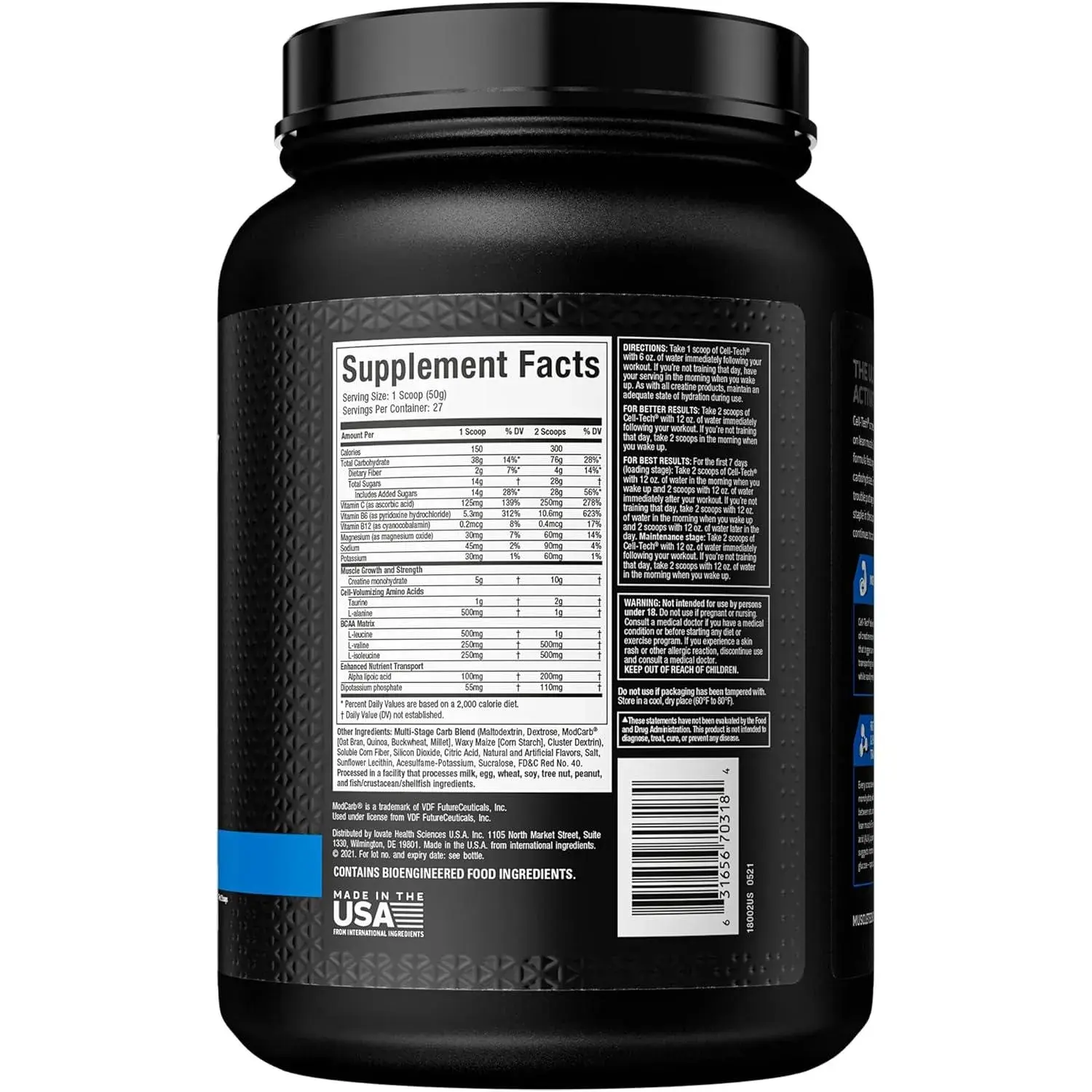 Muscletech Cell Tech Creatine Research-backed Muscle Builder Fruit Punch 3.00 Lbs