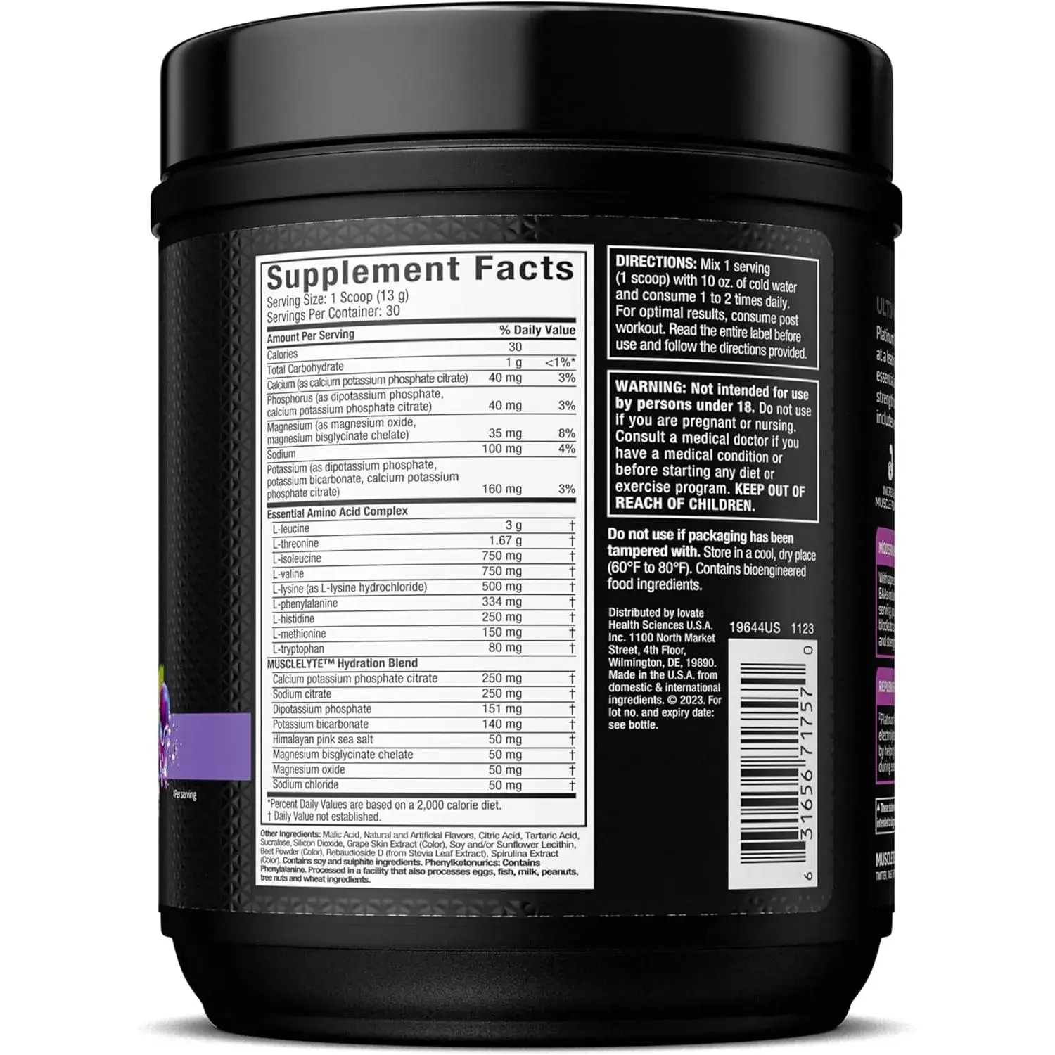 Muscletech Platinum 100% Eaa+ Essential Amino Acids Workout Supplement Grape 30 Servings