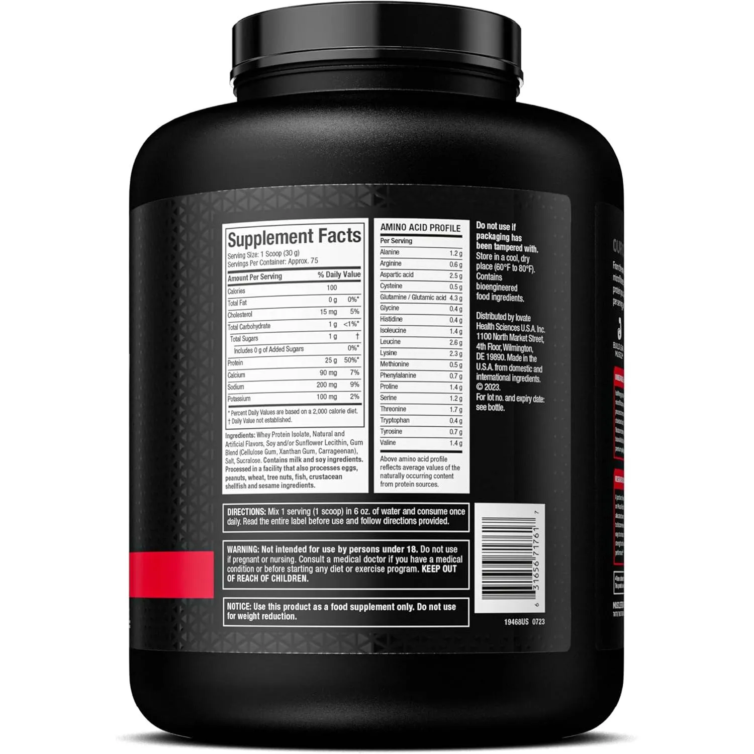 Muscletech Isowhey 100% Whey Protein Isolate Powder Vanilla Flavor 75 Servings