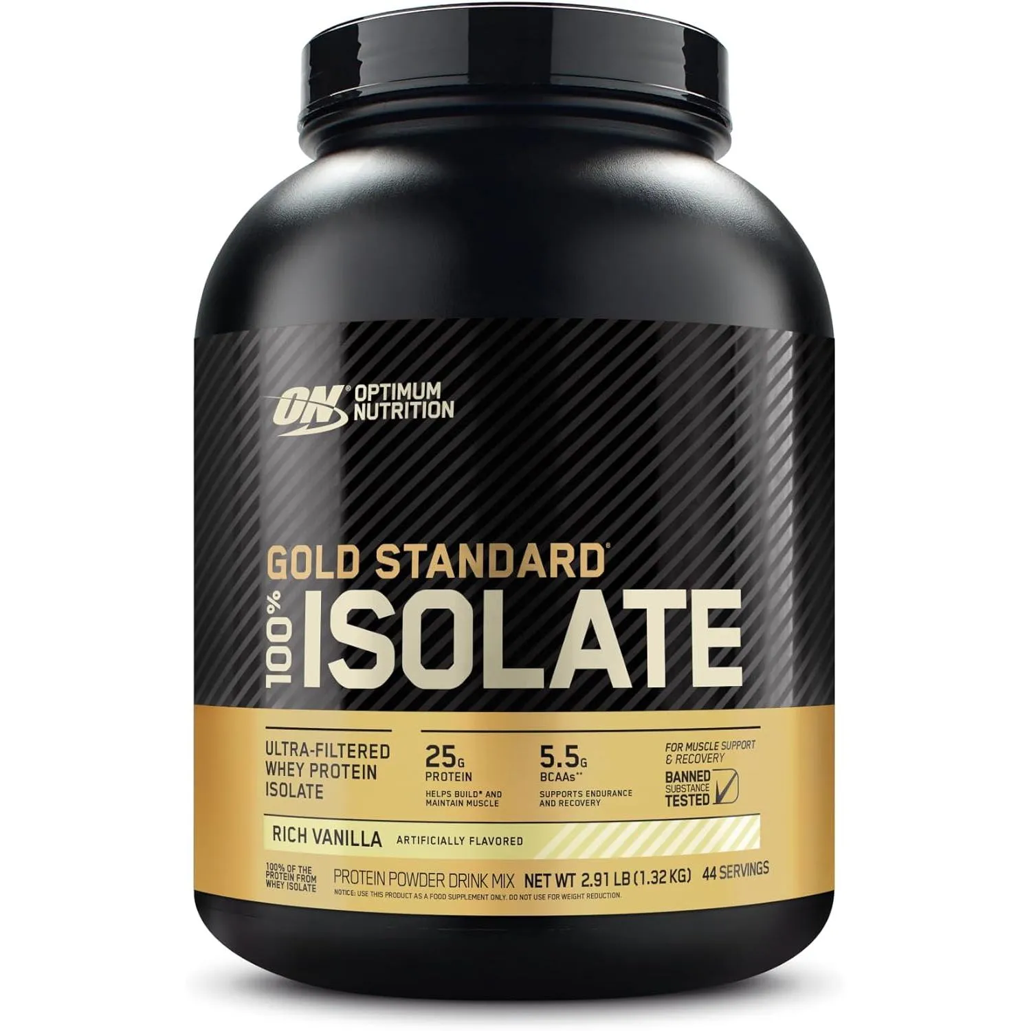 Optimum Nutrition Gold Standard 100 Isolate Rich Vanilla 2.91 LB 44 Servings