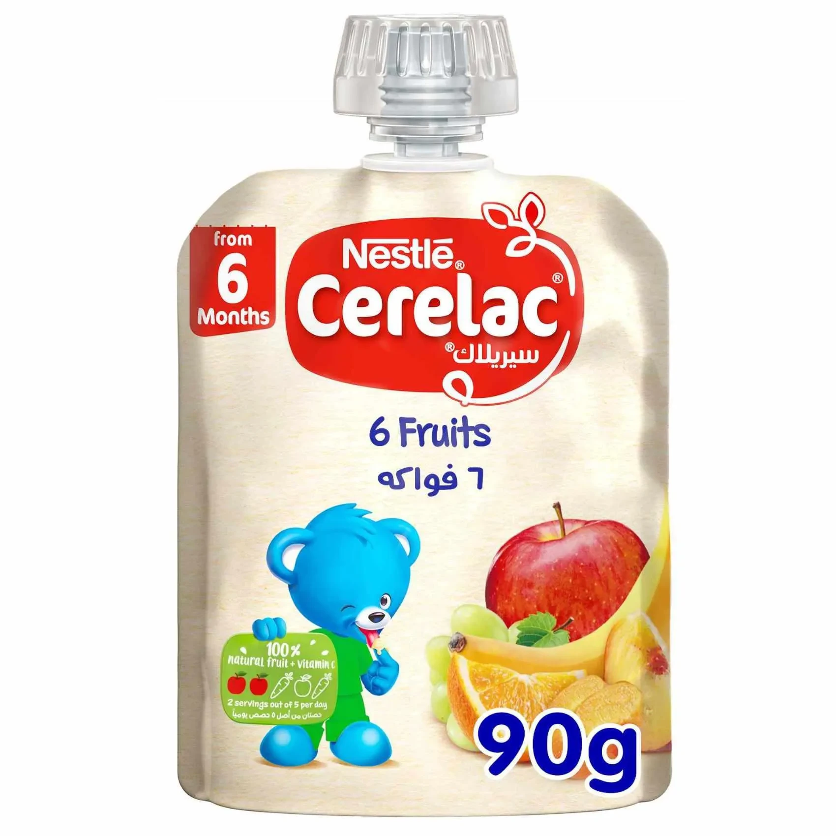 Nestlé Cerelac Fruits Puree Pouch 6 Fruits 90g