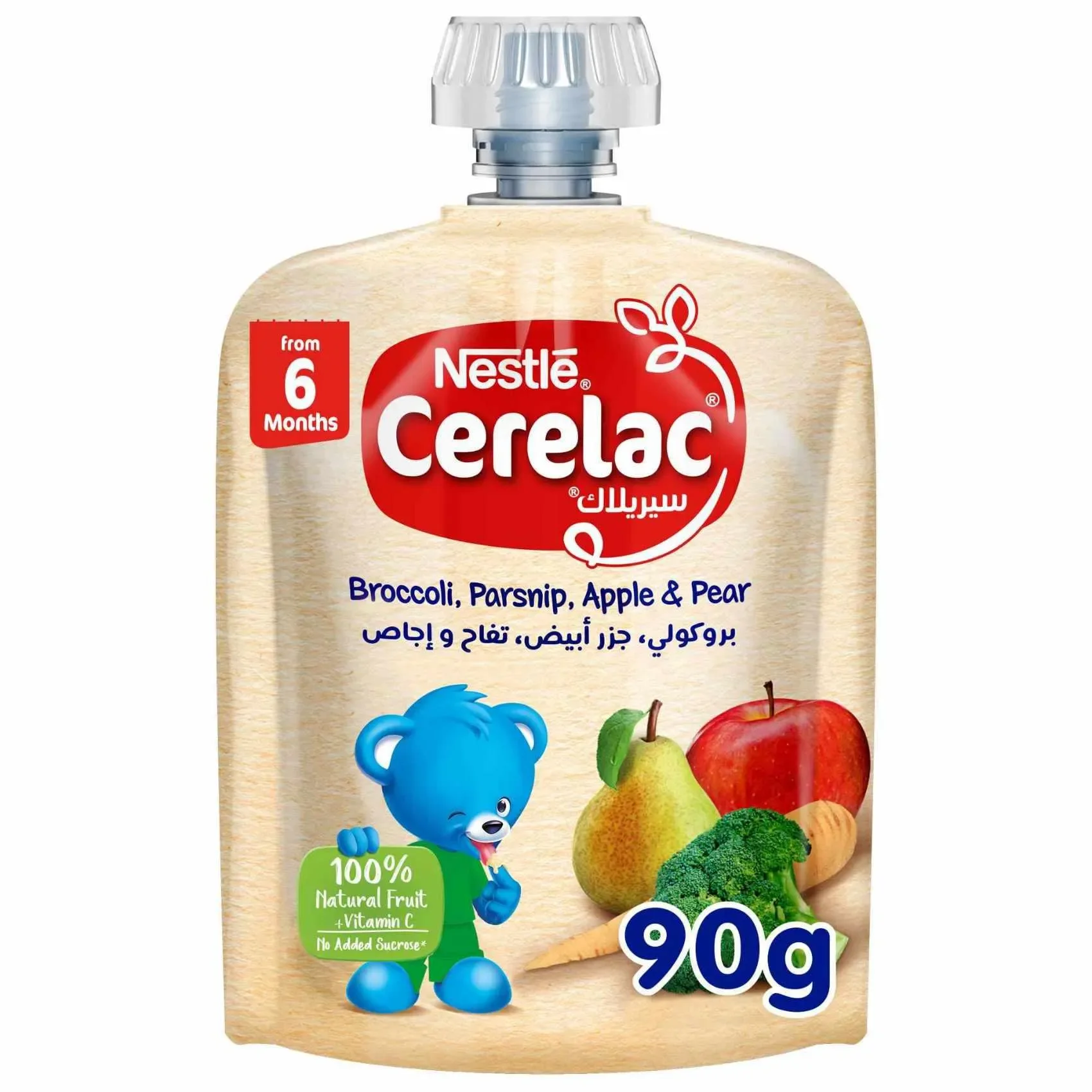 Nestlé Cerelac Fruits & Vegetables Puree Pouch Broccoli, Parsnip, Apple & Pear 90g