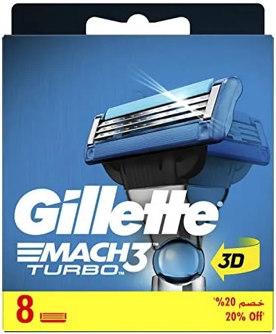 Gillette Mach3 Turbo Men's Razor Blade Refills 8 Count