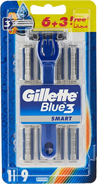 Gillette Blue 3 Smart Razor Blade Refills 9 Count