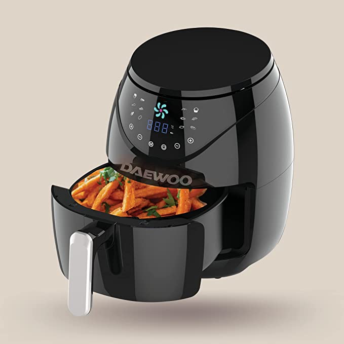 Daewoo 4 Liter Digital Air Fryer with Rapid Air Circulation Technology 1500W Korean Technology DAF8020 Black - 2 Years Warranty