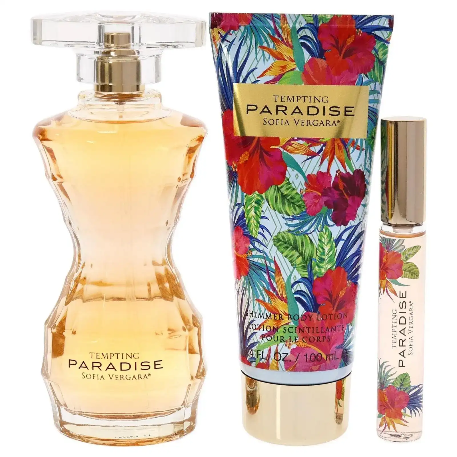 Sofia Vergara Tempting Paradise For Women Eau De Parfum 100Ml+10Ml Rollerball+100Ml Shimmer Body Lotion Set