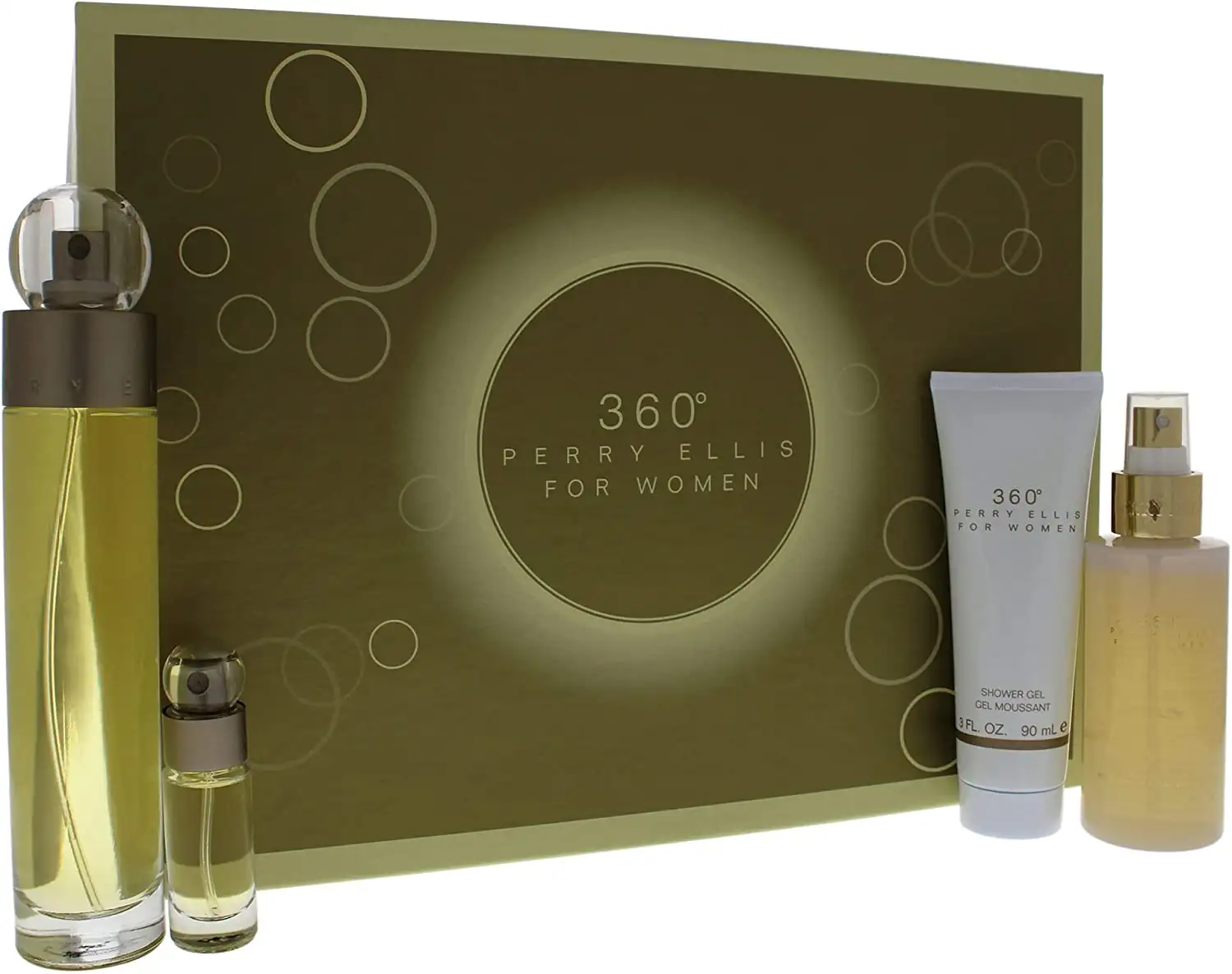 PERRY ELLIS 360 (W) SET EDT 100ML+118ML B.MIST+ 90ML SG+7.5ML SPRAY