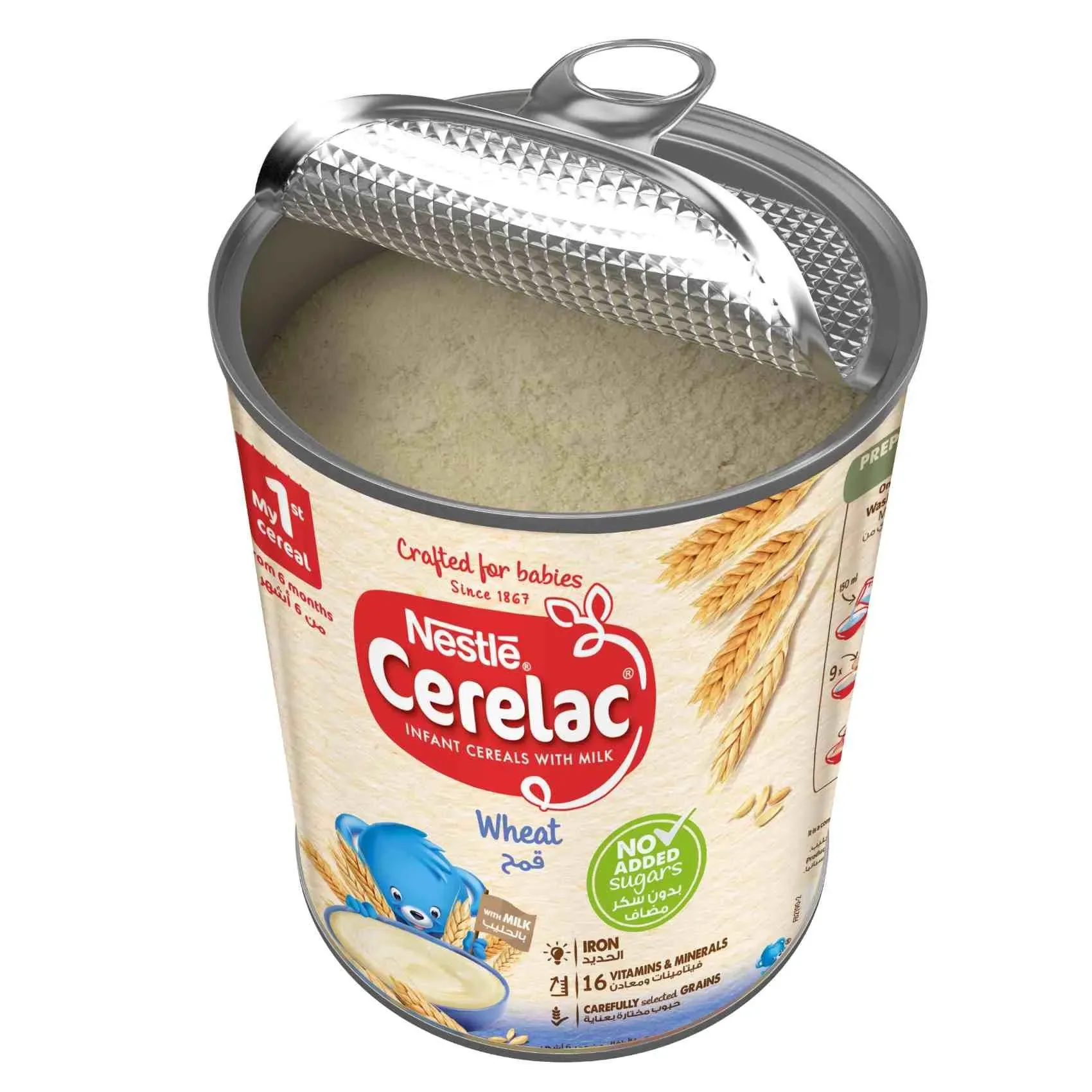 Nestlé Cerelac Wheat Infant Cereals With Milk No Added Sugars From 6 Months Tin 400g