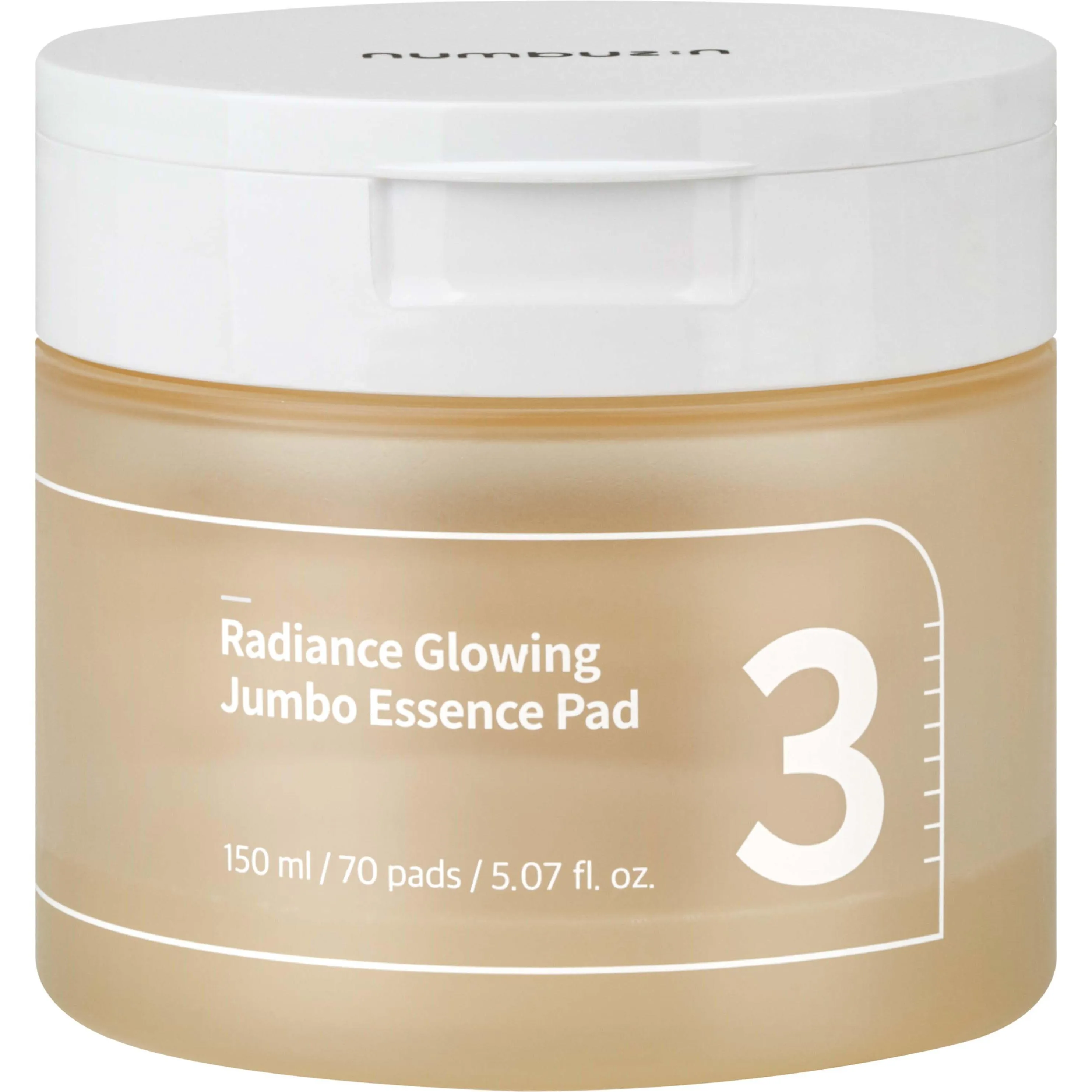 Numbuzin No.3 Radiance Glowing Jumbo Essence Pad, 70 Pads 150ml