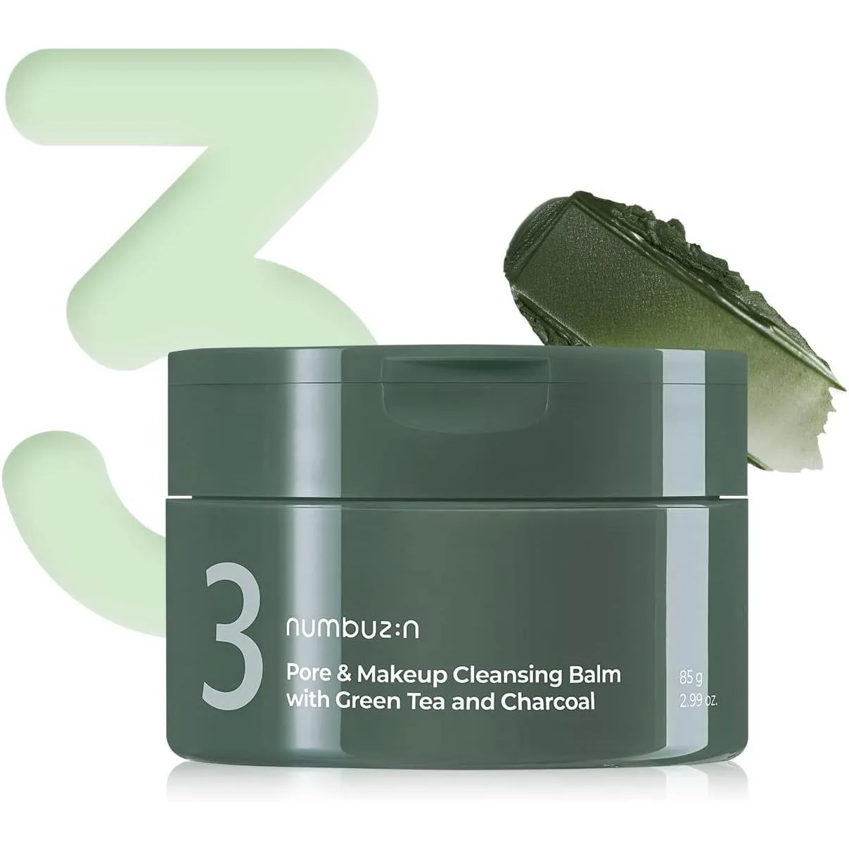 Numbuzin No.3 Pore & Makeup Cleansing Balm With Green Tea And Charcoal 85g