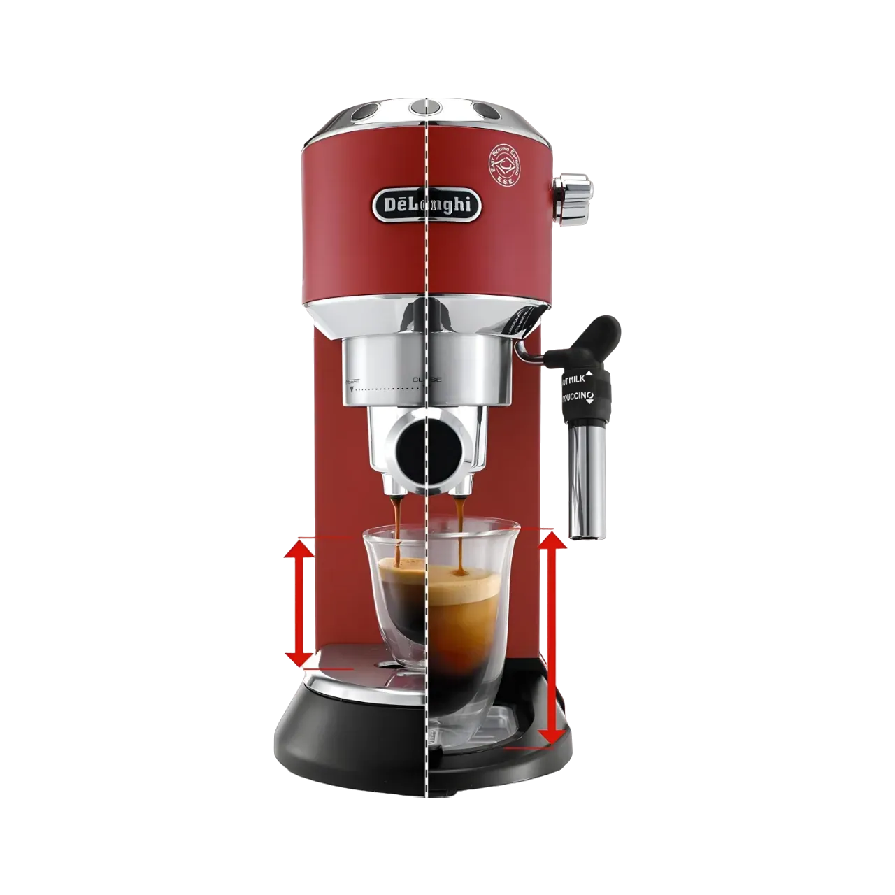 De'Longhi Dedica Style Scarlet Red Pump Espresso Manual Coffee Machines Ec685.R