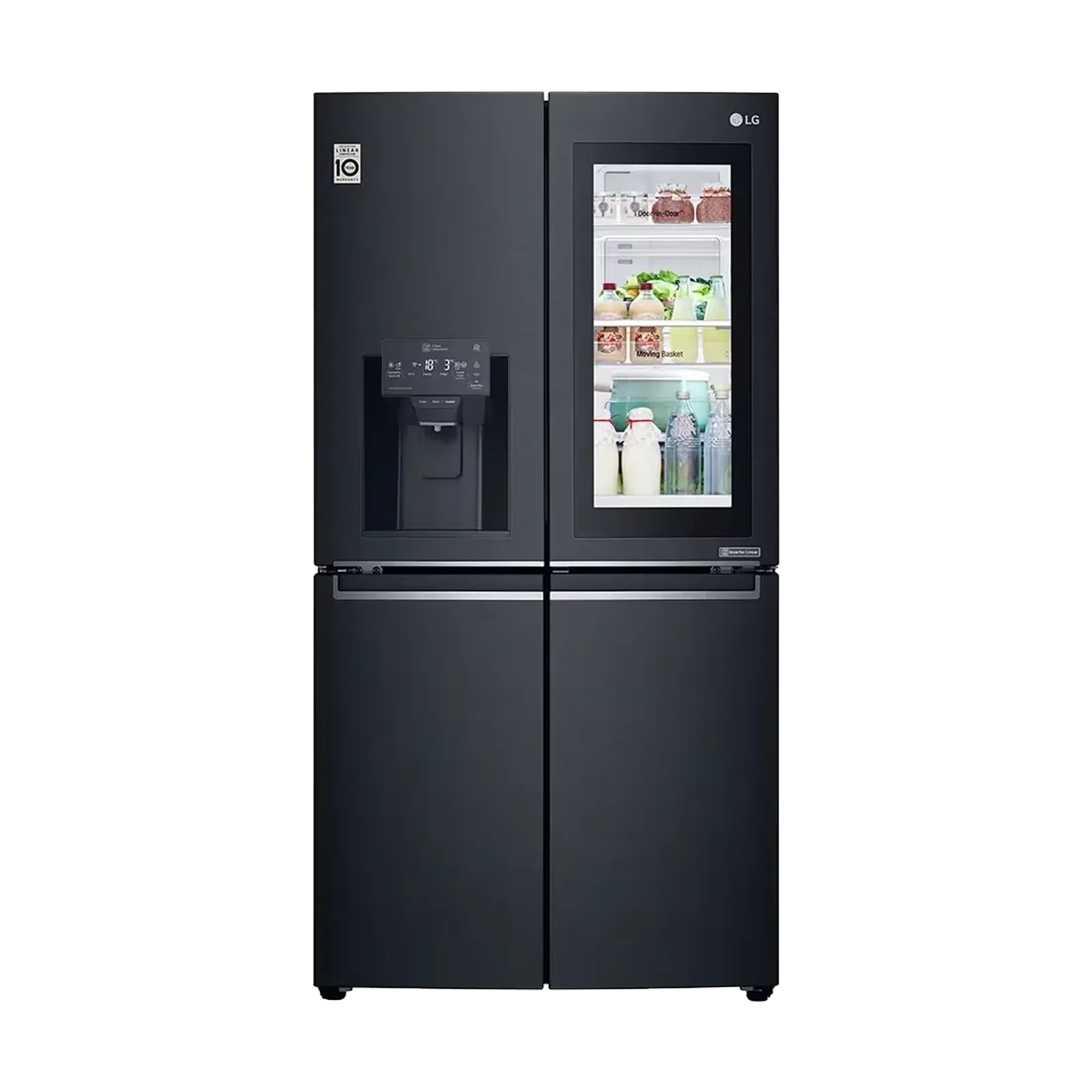 LG Slim French Door Instaview Fridge, Black