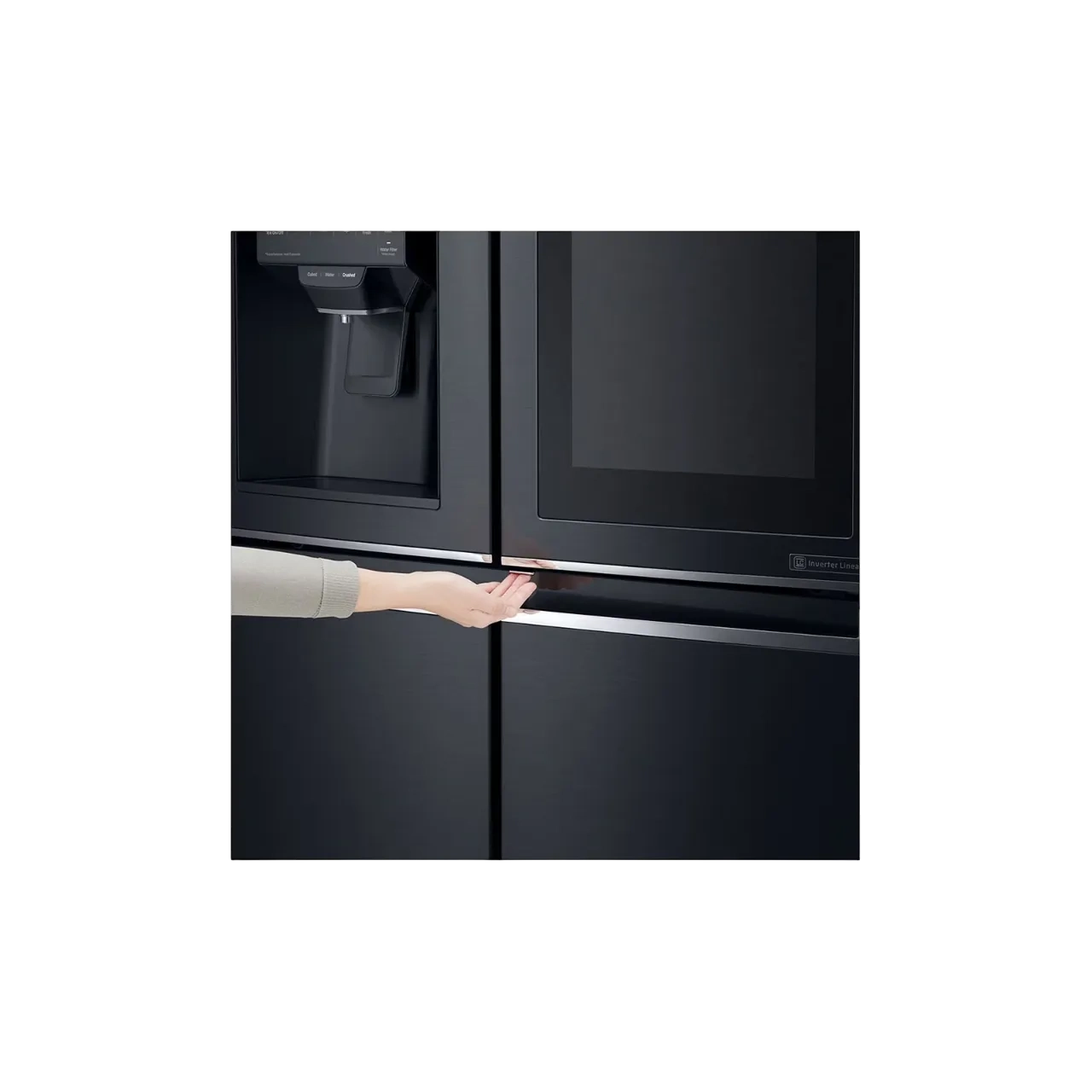 LG Slim French Door Instaview Fridge, Black