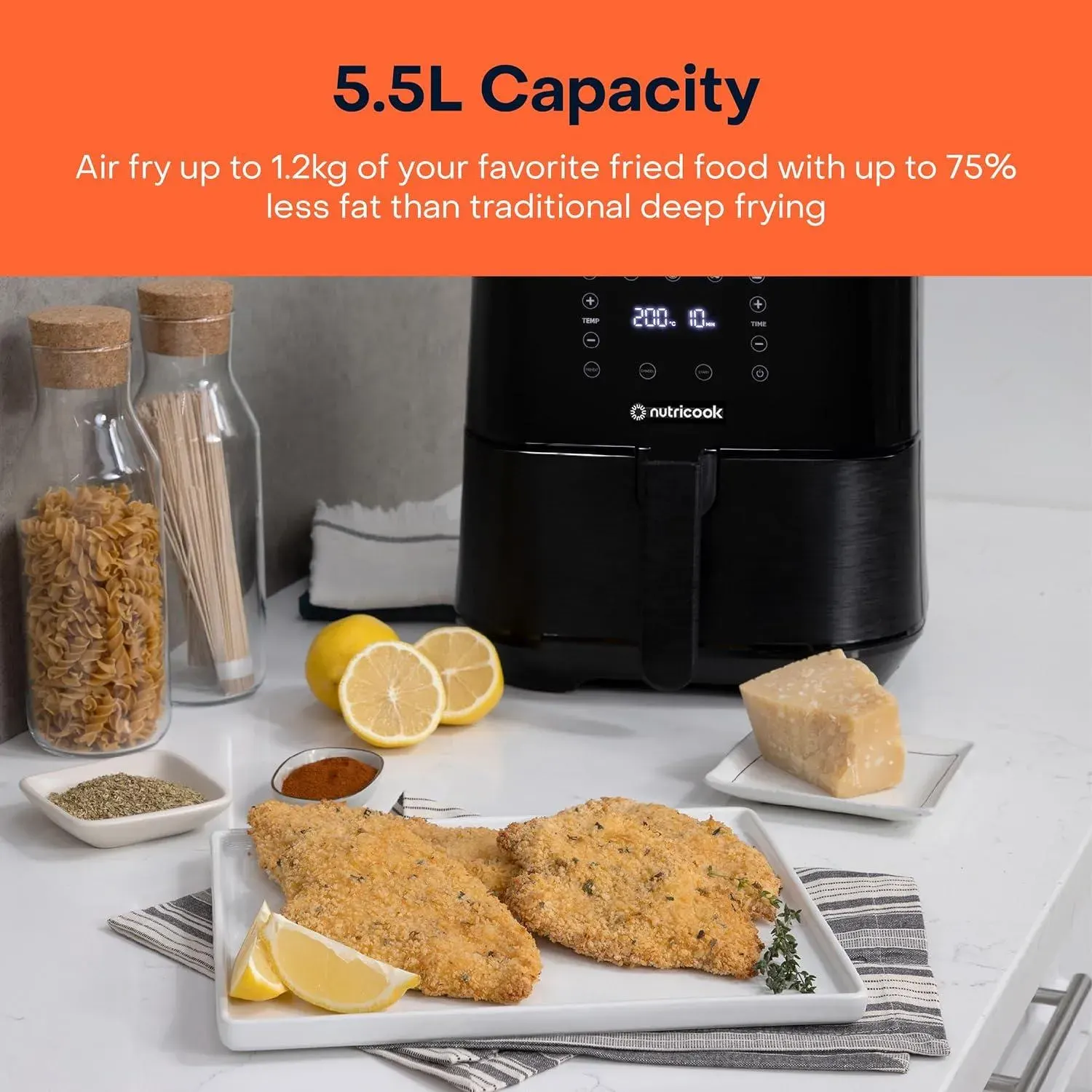 Nutricook 5.5L Rapid Air Fryer 2 NC-Af205K Black