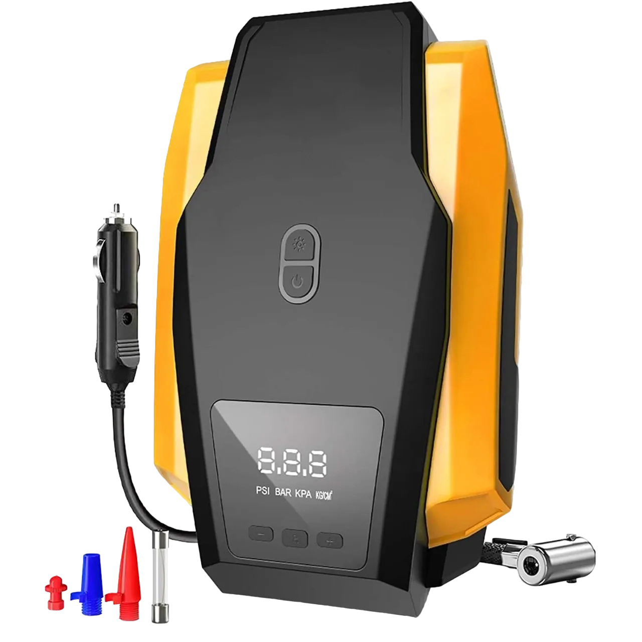 AccLoo Air Compressor Portable Tire Inflator 12v DC Digital Air Pump With LED Light And 3pcs Inflatable Mouth