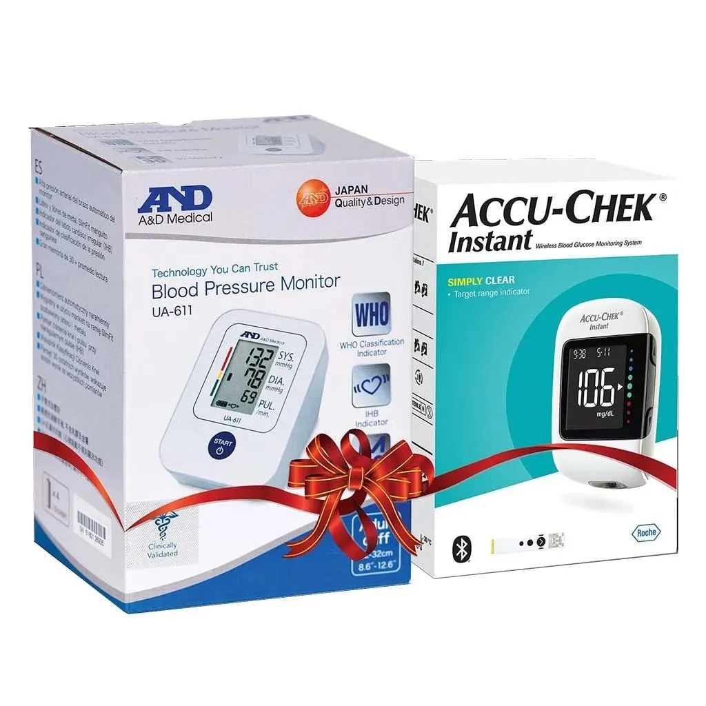 Accu-Chek Instant Blood Sugar Monitoring System + And Simple Upper Arm Blood Pressure Monitor Ua-611 Promo Pack