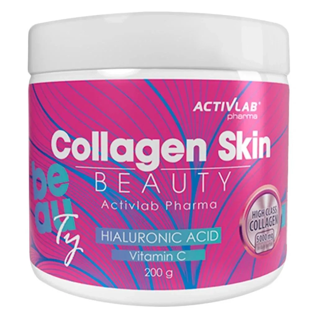 Activlab Pharma Collagen Skin Beauty Supplement Powder With Hyaluronic Acid And Vitamin C For Ageing Skin 200g