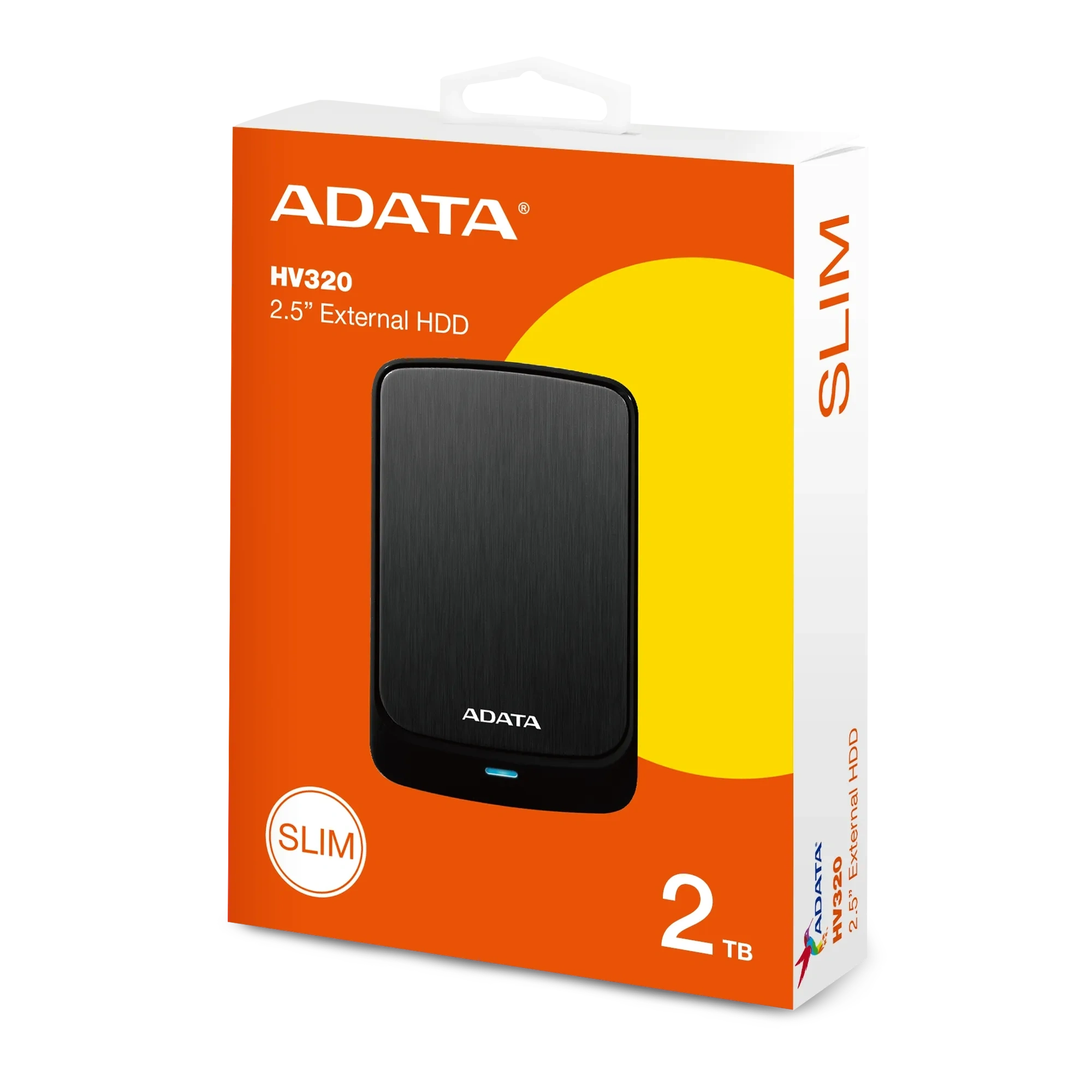 Adata Hv320 2TB External Portable Slim Hdd Hard Drive Fast Data Transfer Black
