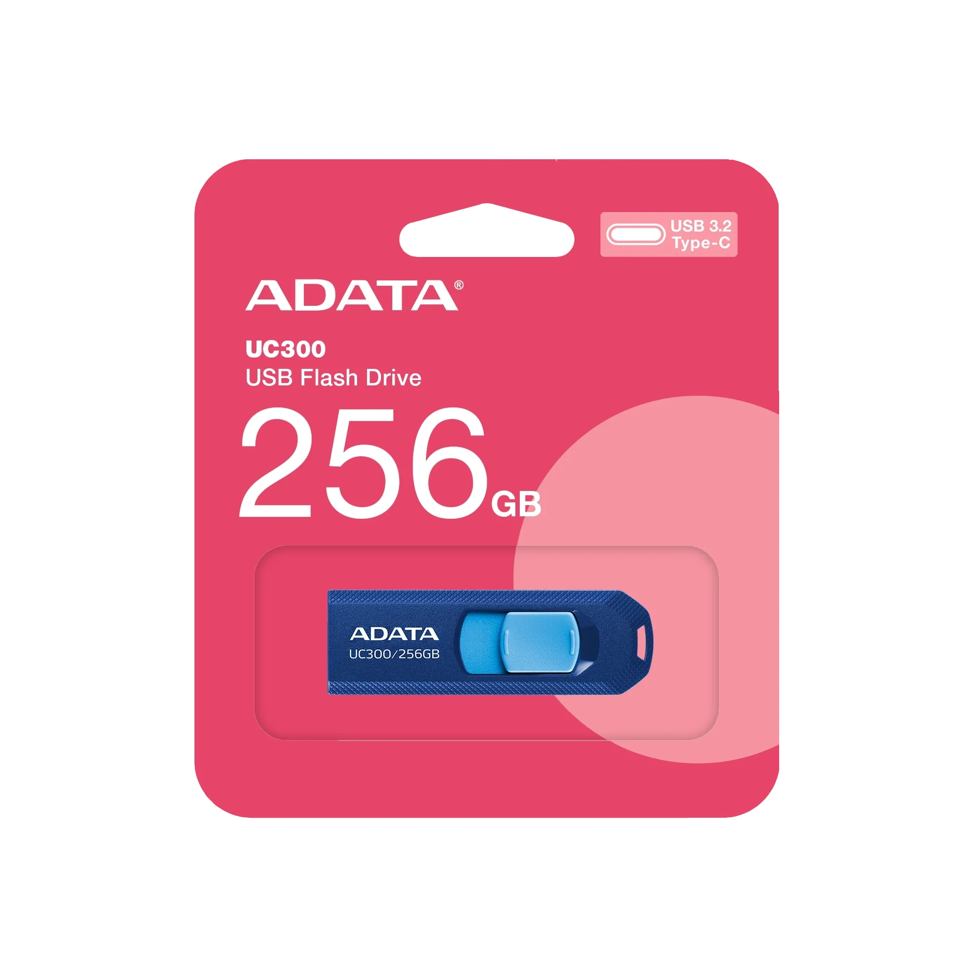Adata Uc300 Usb 3.2 Type-c Flash Drive Lightweight And Fast Data Transfer 256GB Blue