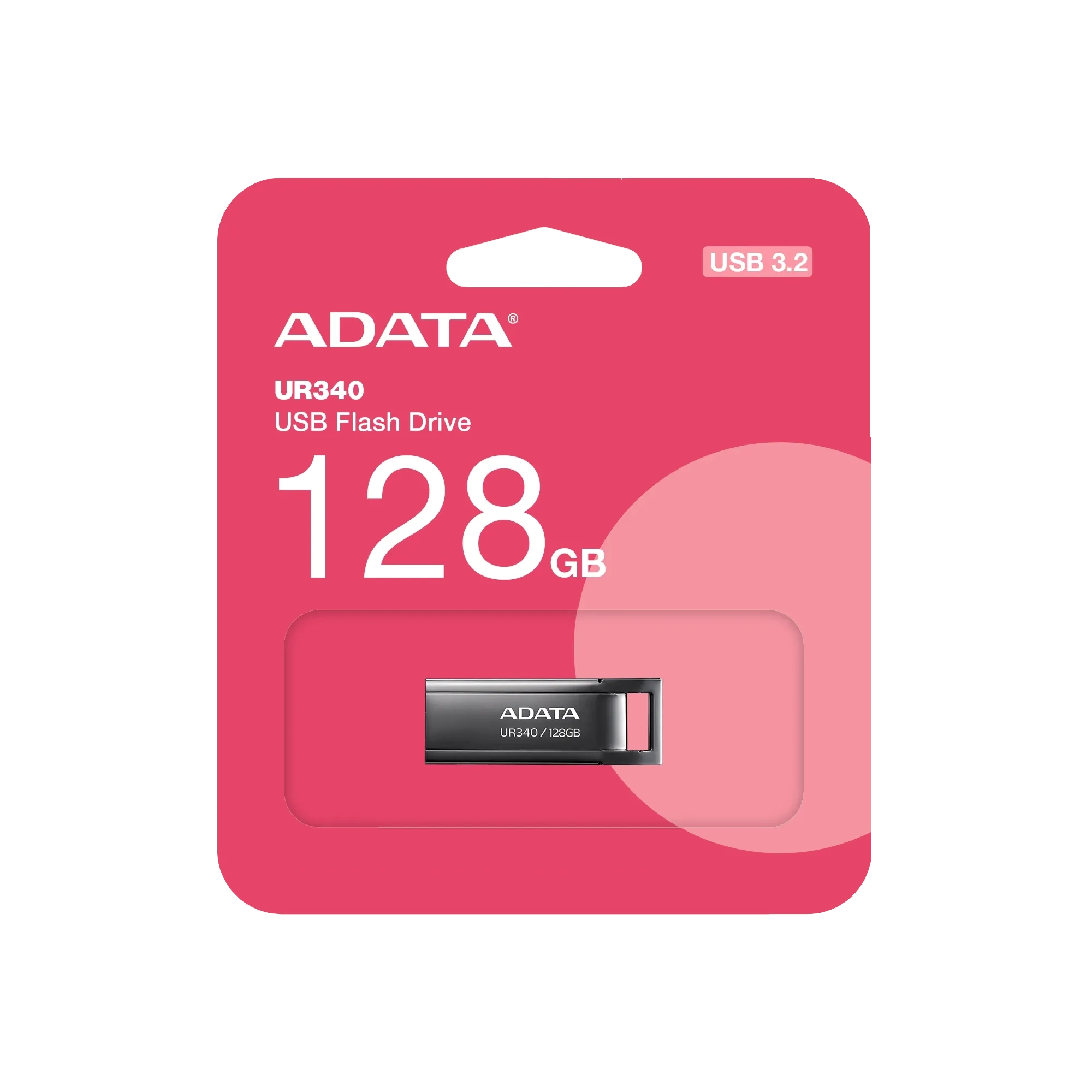 Adata Ur340 Usb 3.2 Flash Drive Metal Lightweight Waterproof And Fast Data Transfer 128GB Silver