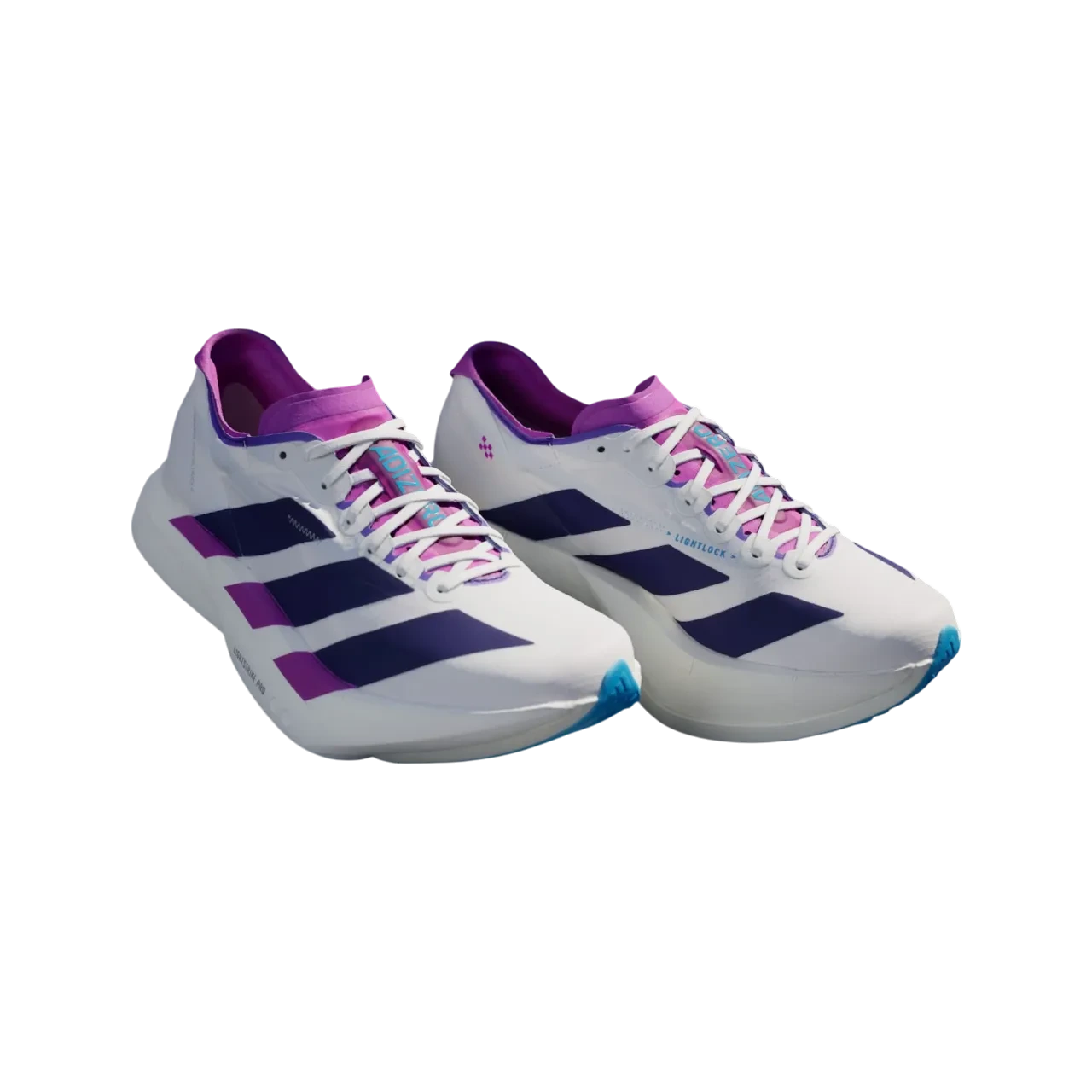 Adidas Adizero Adios Pro 4 Shoes Core White / Collegiate Purple / Semi Blue Burst Size 36