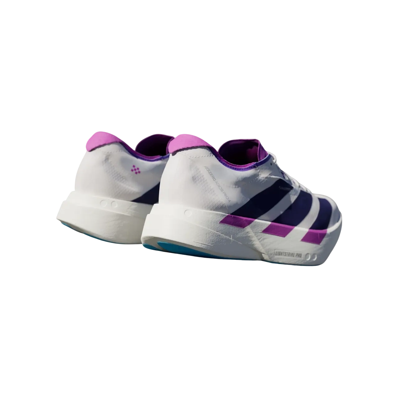 Adidas Adizero Adios Pro 4 Shoes Core White / Collegiate Purple / Semi Blue Burst Size 36