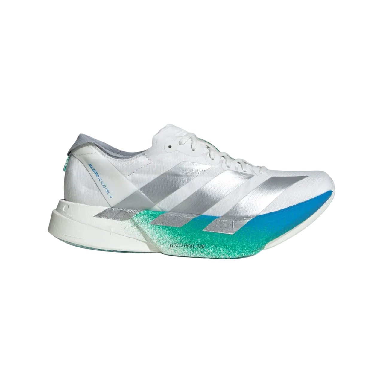 Adidas Adizero Adios Pro 4 Shoes Crystal White / Matte Silver / Glory Green Size 36